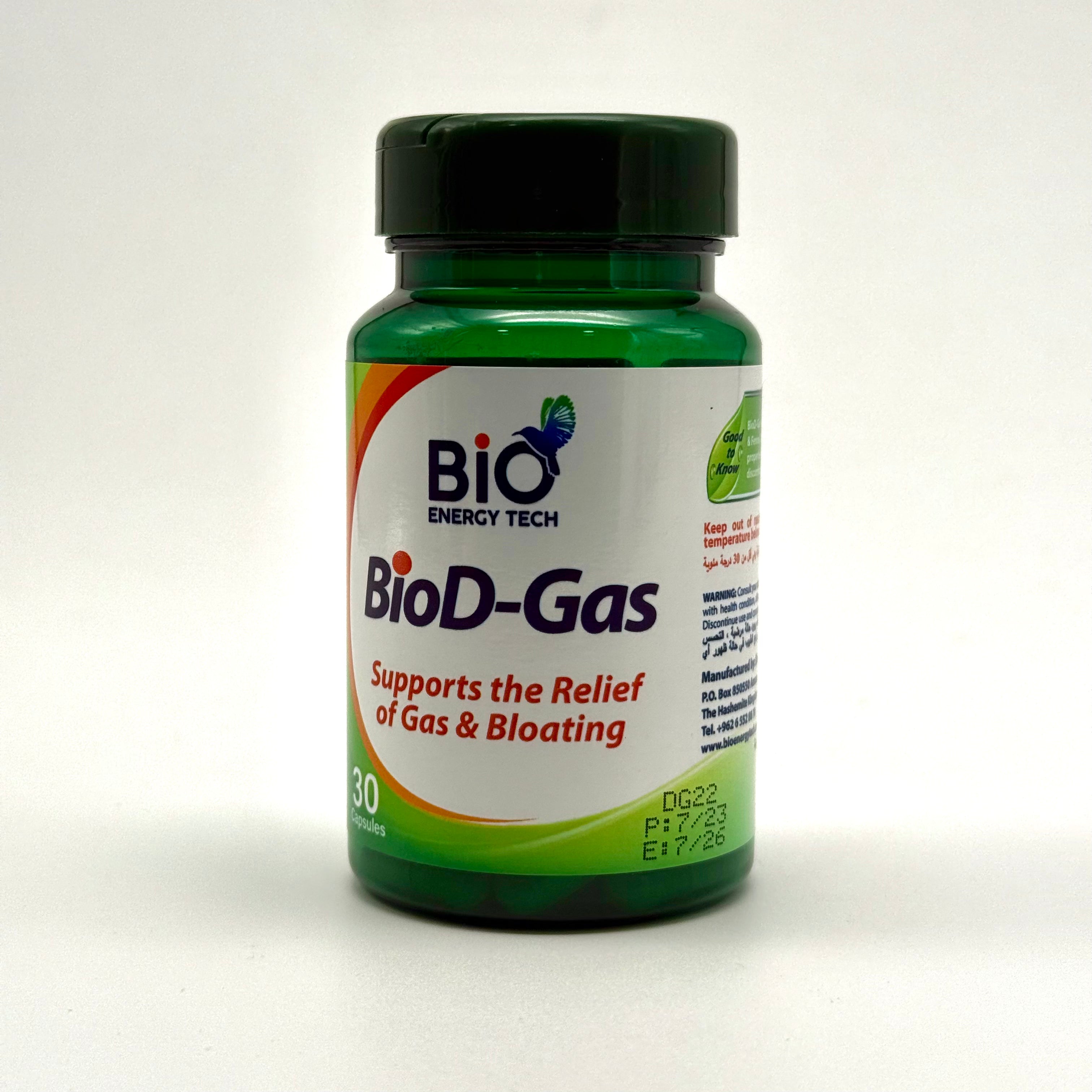 BioEnergyTech BioD-Gas | Cumin, Fennel & Anise | Natural Gas & Bloating Relief – 30 Capsules بايو إنيرجي تك بايو دي-غاز | كمون، شمر، يانسون | تخفيف الغازات والانتفاخ بشكل طبيعي – 30 كبسولة