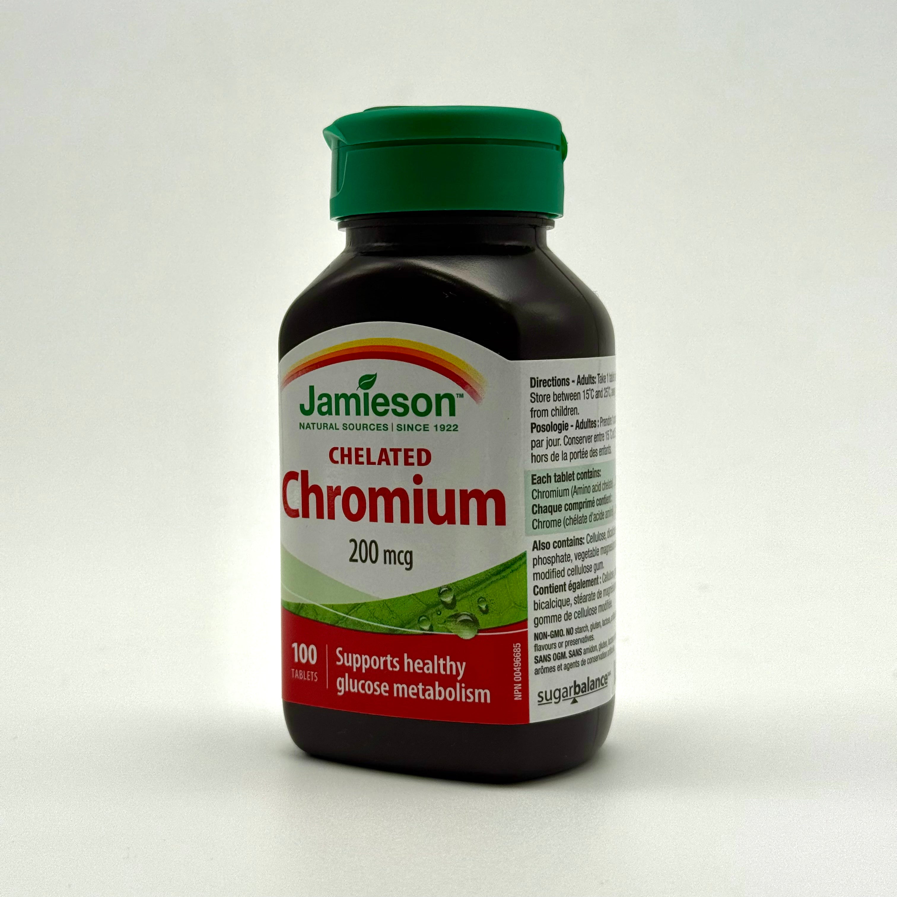 Jamieson Chelated Chromium 200 mcg | Glucose Metabolism Support – 100 Tablets جاميسون كروميوم مخلب | دعم التمثيل الغذائي للسكر – 100 قرص