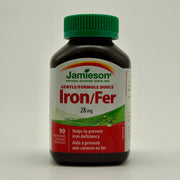 Jamieson Gentle Iron | High Absorption Iron with B-Vitamins & Vitamin C – 28 mg – 100 Caplets جاميسون جنتل آيرون | حديد عالي الامتصاص مع فيتامينات ب و سي – 28 ملغ – 100 كبسولة