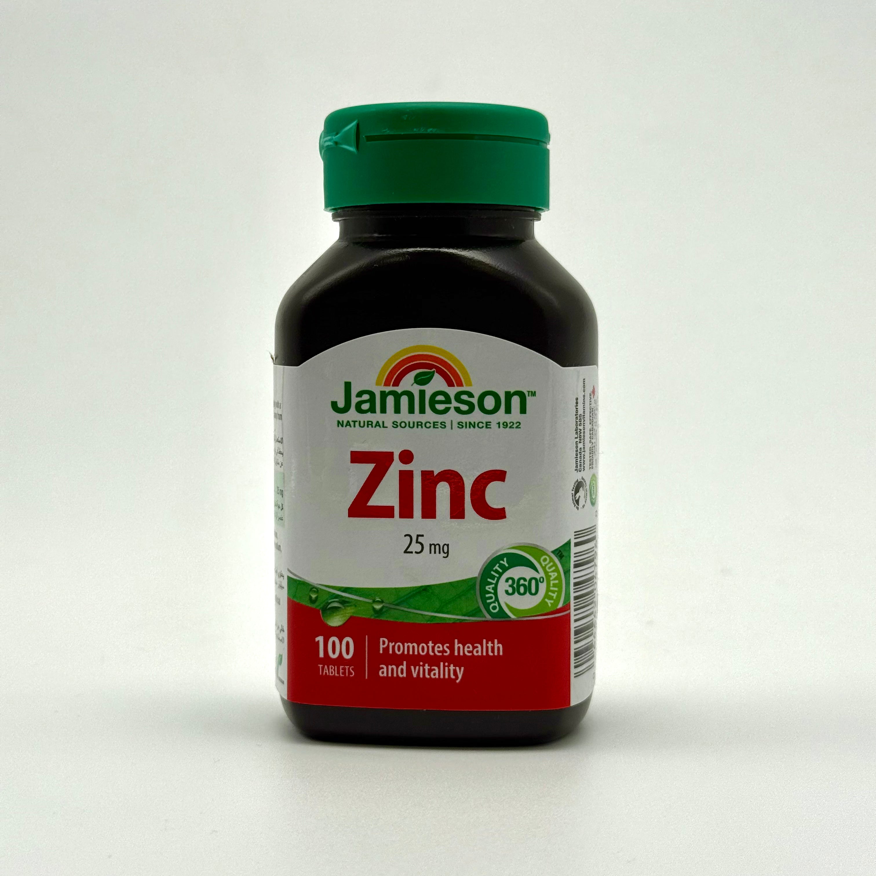 amieson Zinc 25 mg | High Absorption Immune & Skin Support – 100 Tablets جاميسون زنك 25 ملغ | دعم المناعة والبشرة عالي الامتصاص – 100 قرص