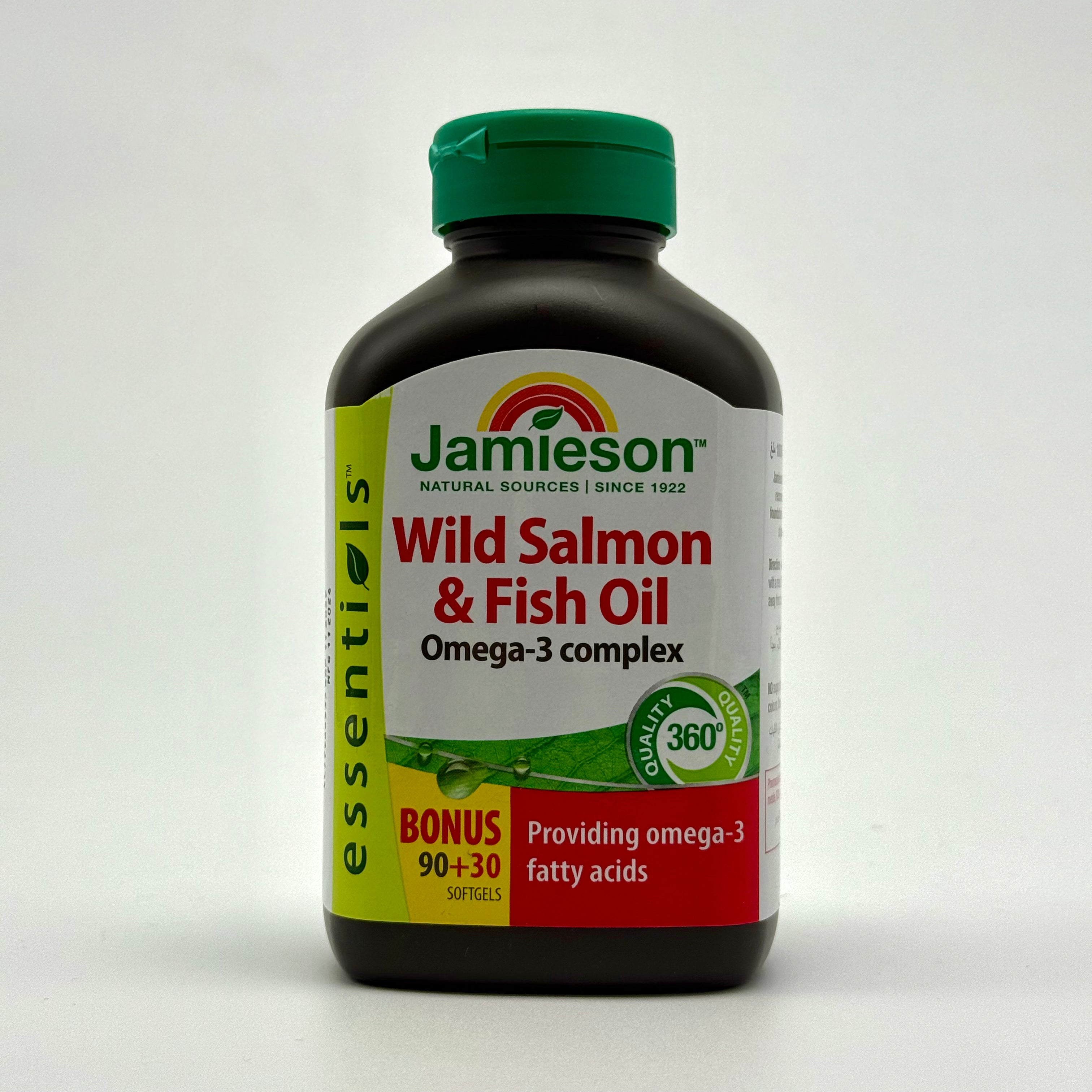 Jamieson Omega-3 Complex | Wild Salmon & Fish Oils – Heart & Brain Support – 120 Softgels جاميسون أوميغا 3 كومبلكس | زيت سلمون بري وزيوت أسماك – دعم القلب والدماغ – 120 كبسولة