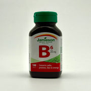 Jamieson Vitamin B6 (Pyridoxine) 25 mg | Nervous System & Energy Support – 100 Tablets جاميسون فيتامين ب6 (بيريدوكسين) 25 ملغ | دعم الأعصاب والطاقة – 100 قرص