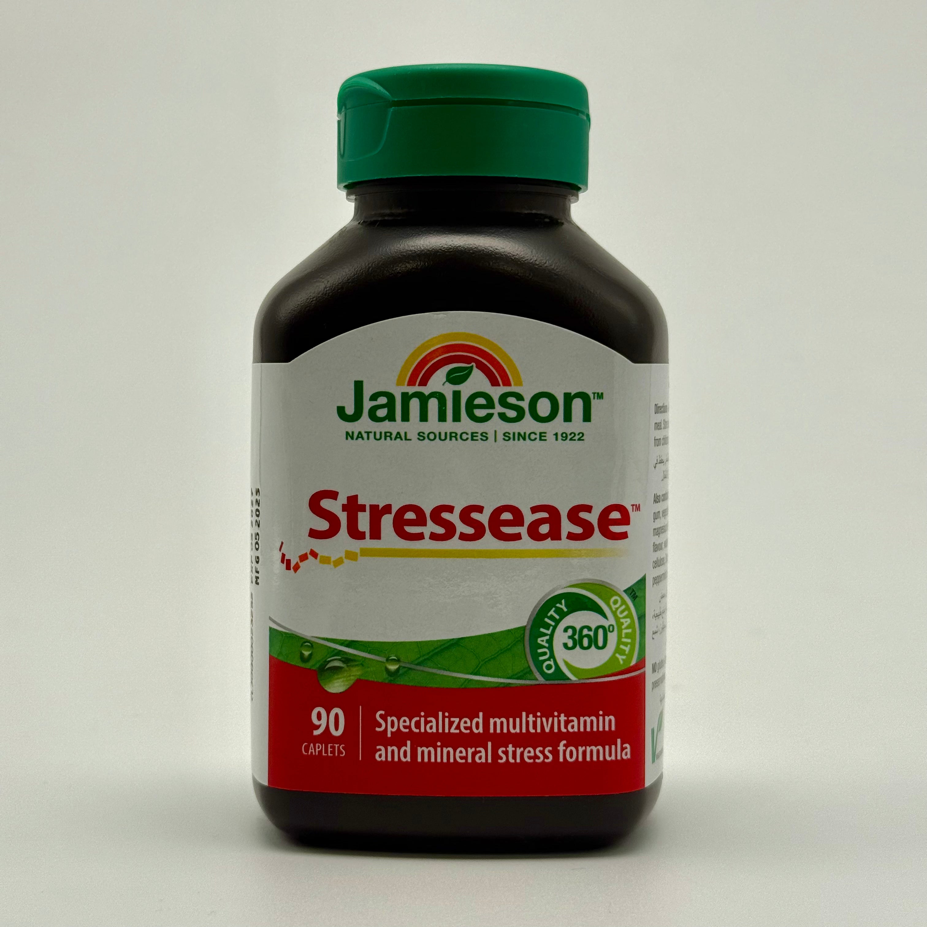 Jamieson Stressease | B-Complex + Vitamin C & Minerals | Natural Stress & Energy Support – 90 Caplets جاميسون ستريس إيــز | مجموعة فيتامينات ب + فيتامين سي ومعادن | دعم طبيعي للتوتر والطاقة – 90 كبسولة