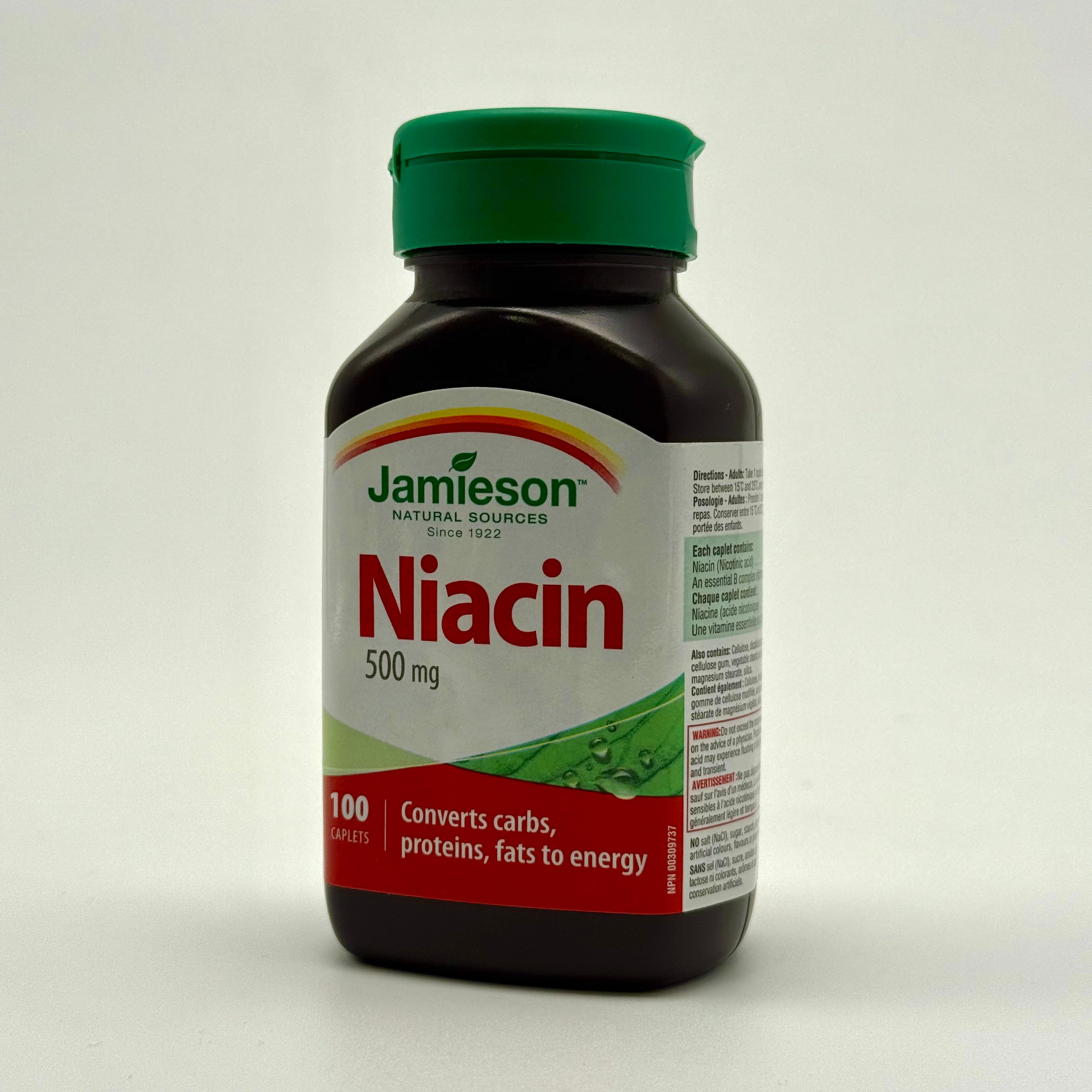 Jamieson Niacin 500 mg | Vitamin B3 for Metabolism & Circulation | 100 Caplets جاميسون نياسين 500 ملغ | فيتامين B3 لدعم الأيض والدورة الدموية | 100 كبسولة
