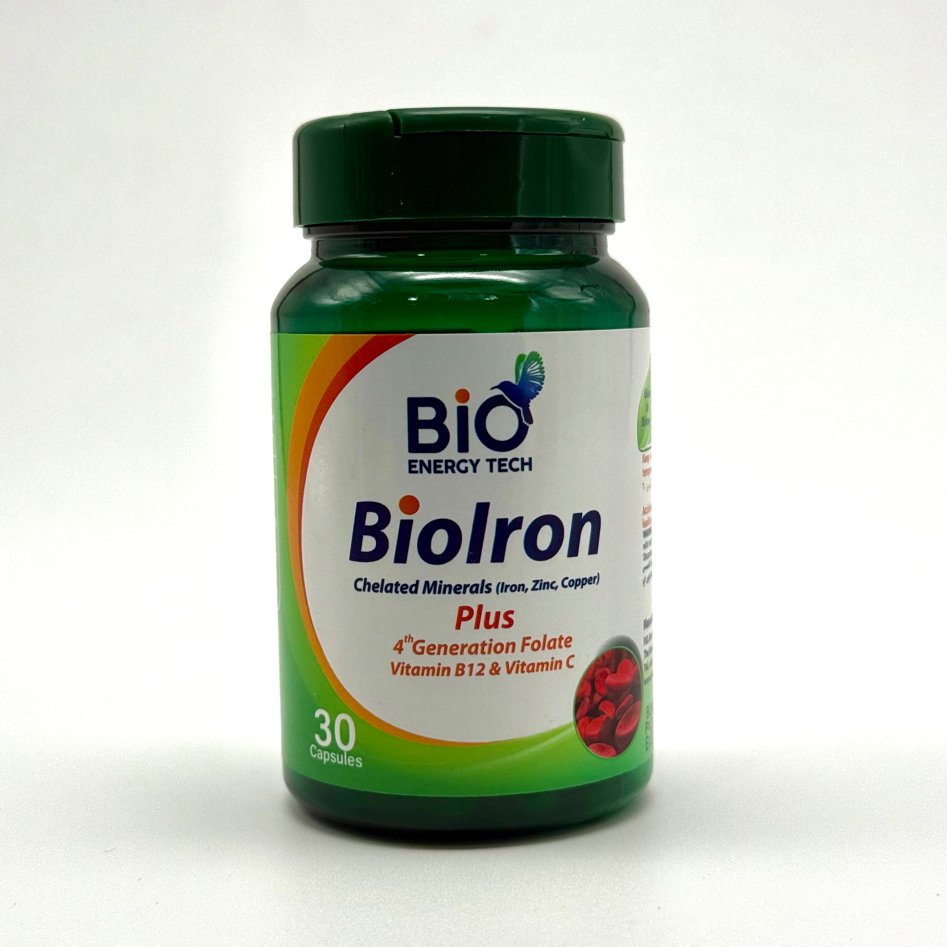 Bio Iron | Gentle Chelated Iron with Folate, Vitamin C & B12 | 30 Capsules بايو آيرون | حديد مخلّب لطيف مع فولات وفيتامين C وB12 – 30 كبسولة