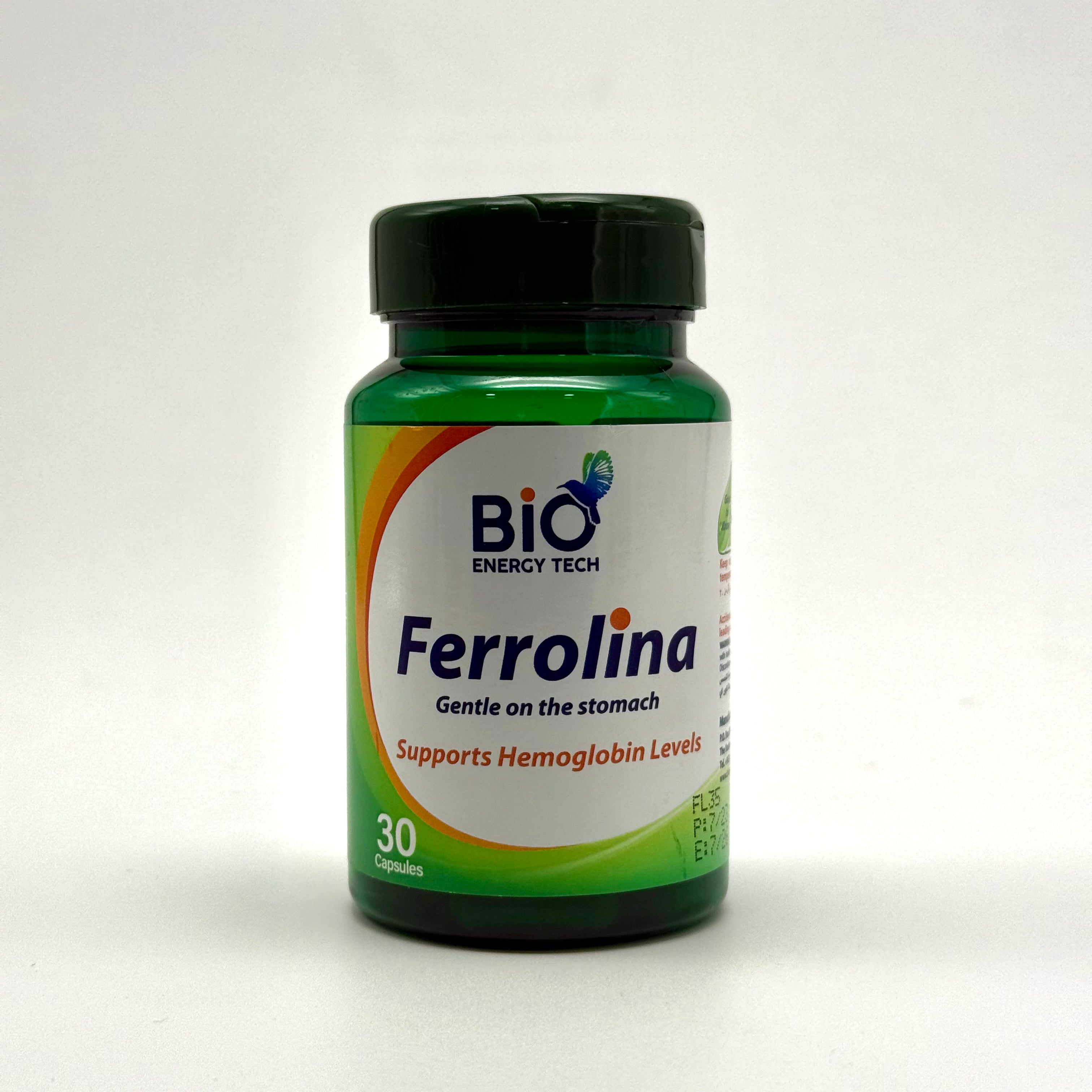 Ferrolina Iron with Spirulina | 27 mg Ferrous Bisglycinate + 340 mg Spirulina | Gentle on Stomach | 30 Capsules فيرولينا آيرون مع سبيرولينا | 27 ملغ حديد مخلّب + 340 ملغ سبيرولينا | لطيف على المعدة – 30 كبسولة