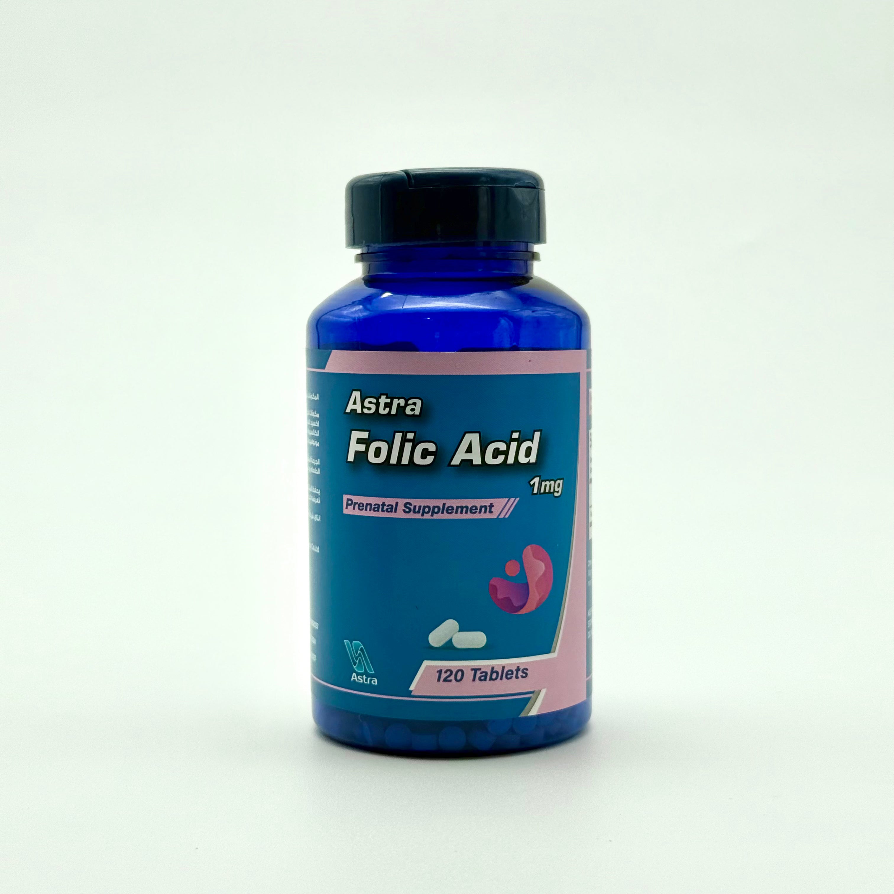 Astra Folic Acid 1 mg | Prenatal Supplement | 120 Tablets -  أسترا فوليك أسيد 1 ملغ | مكمل غذائي قبل وأثناء الحمل – 120 تابلت
