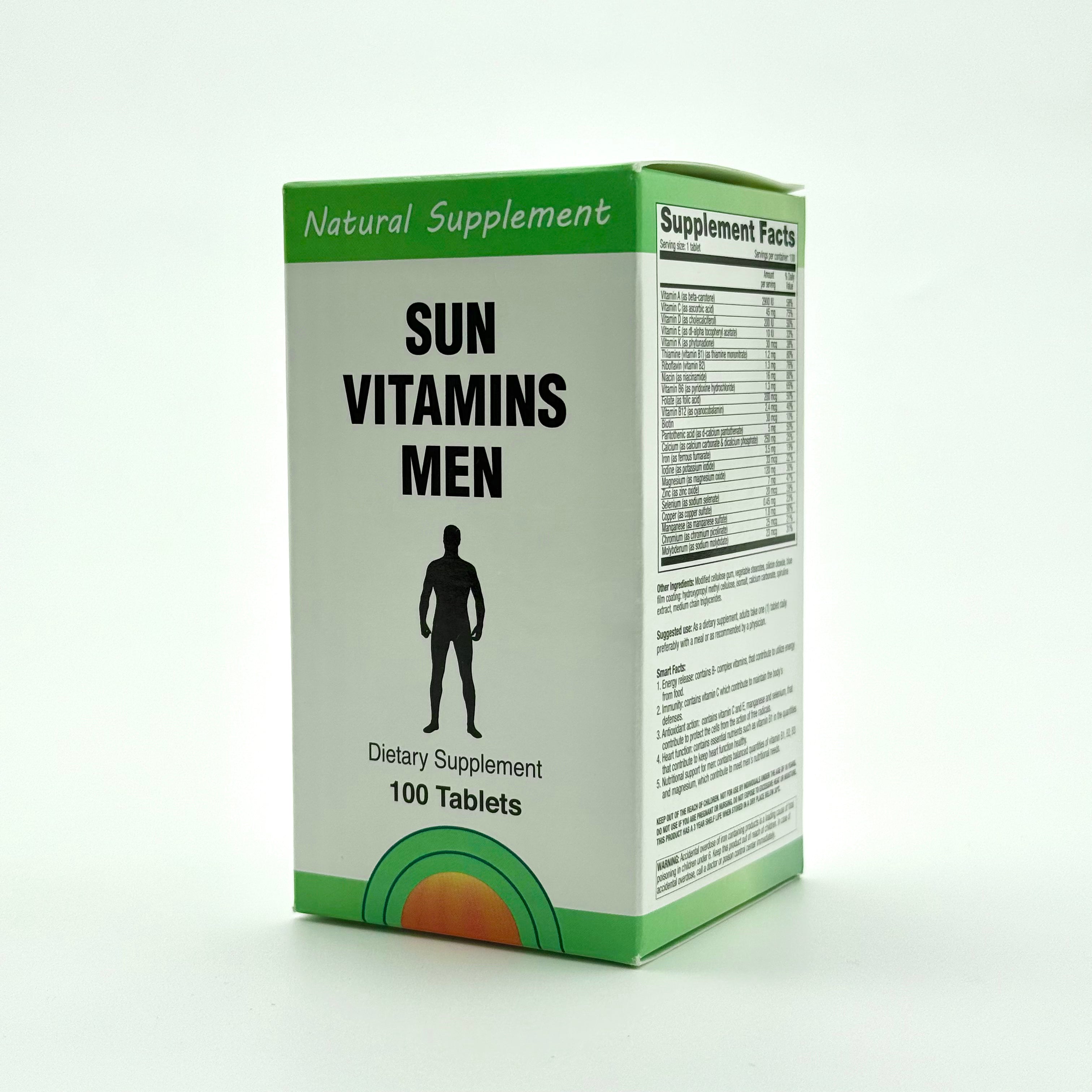 Sun Natural Sun Vitamins Men | 100 Tablets صن ناتشورال صن فيتامنز للرجال | 100 حبة