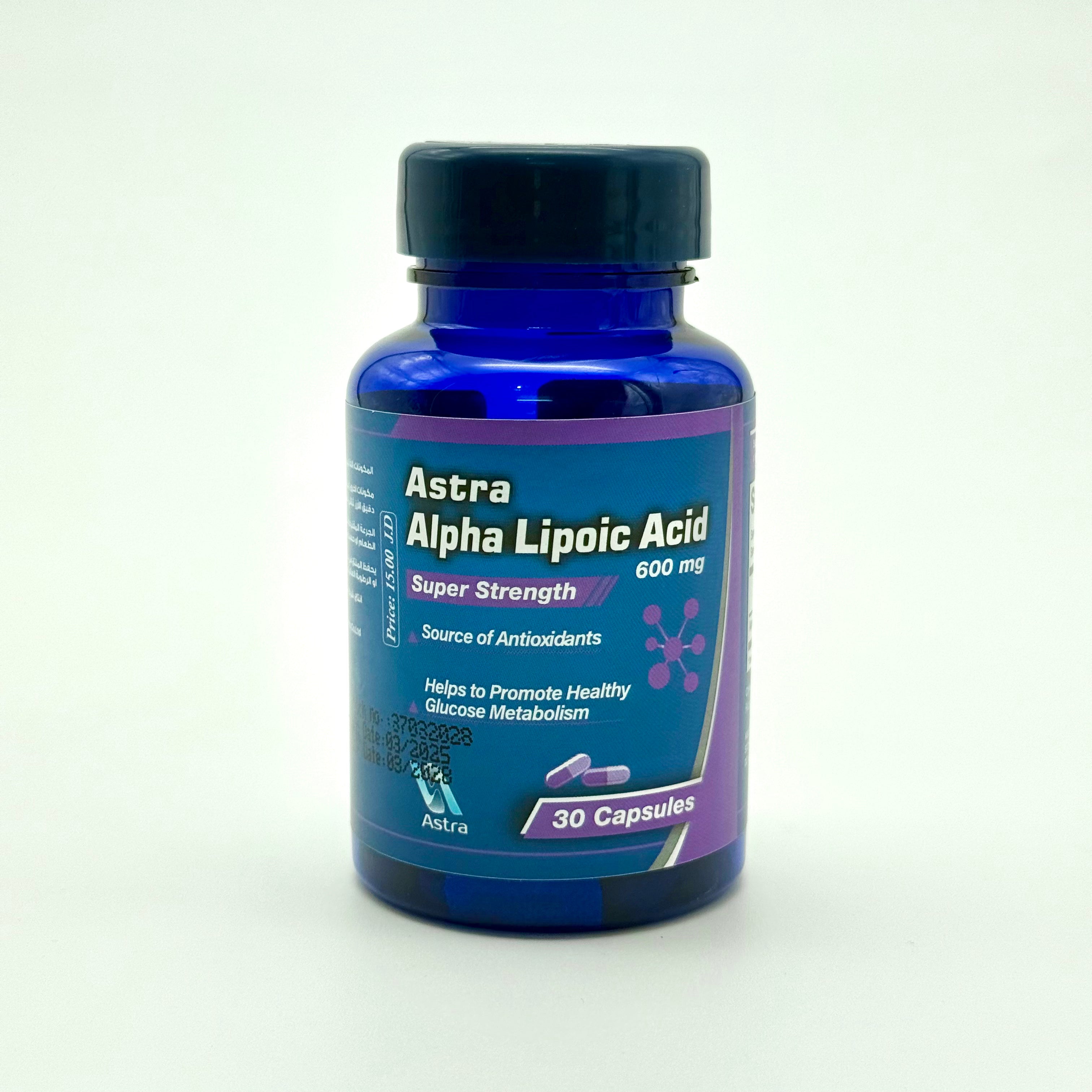 Astra Alpha Lipoic Acid 600mg | 30 Capsules أسترا ألفا ليبويك أسيد 600 ملغ | 30 كبسولة