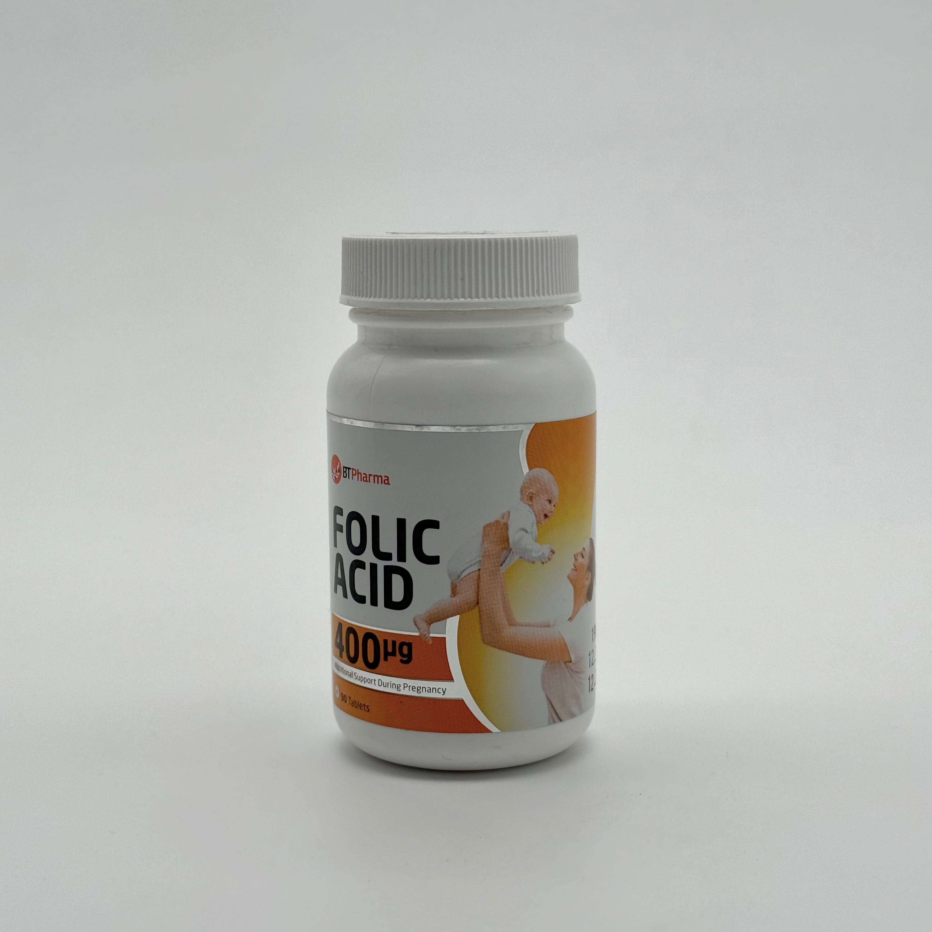 Bt Pharma Folic Acid 400 mcg | 90 Tablets بي تي فارما فوليك أسيد 400 مكغ | 90 قرص