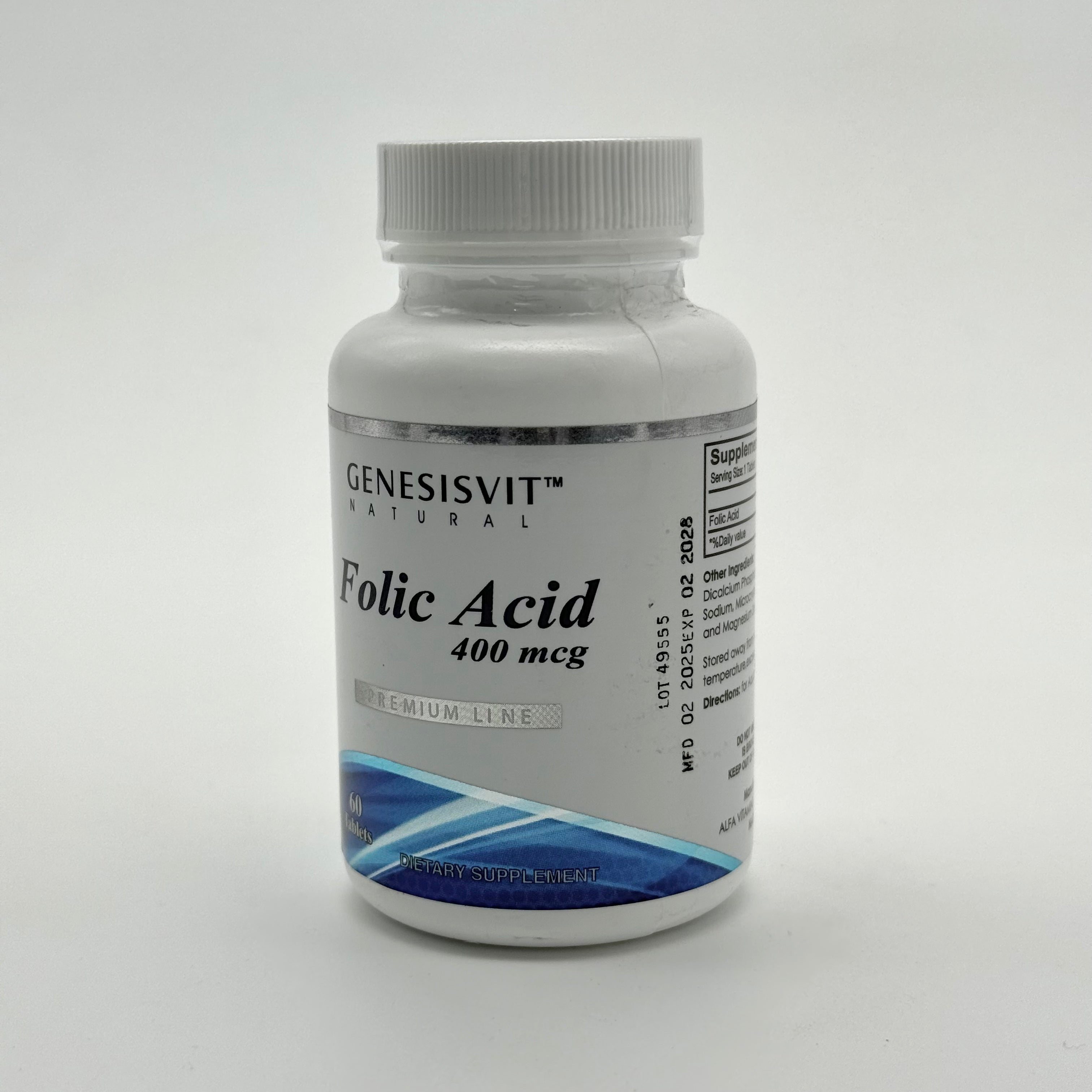 Genesisvit Folic Acid 400mcg Tablet 60 جينيسسفِت فوليك أسيد 400 مكغ | 60 قرص