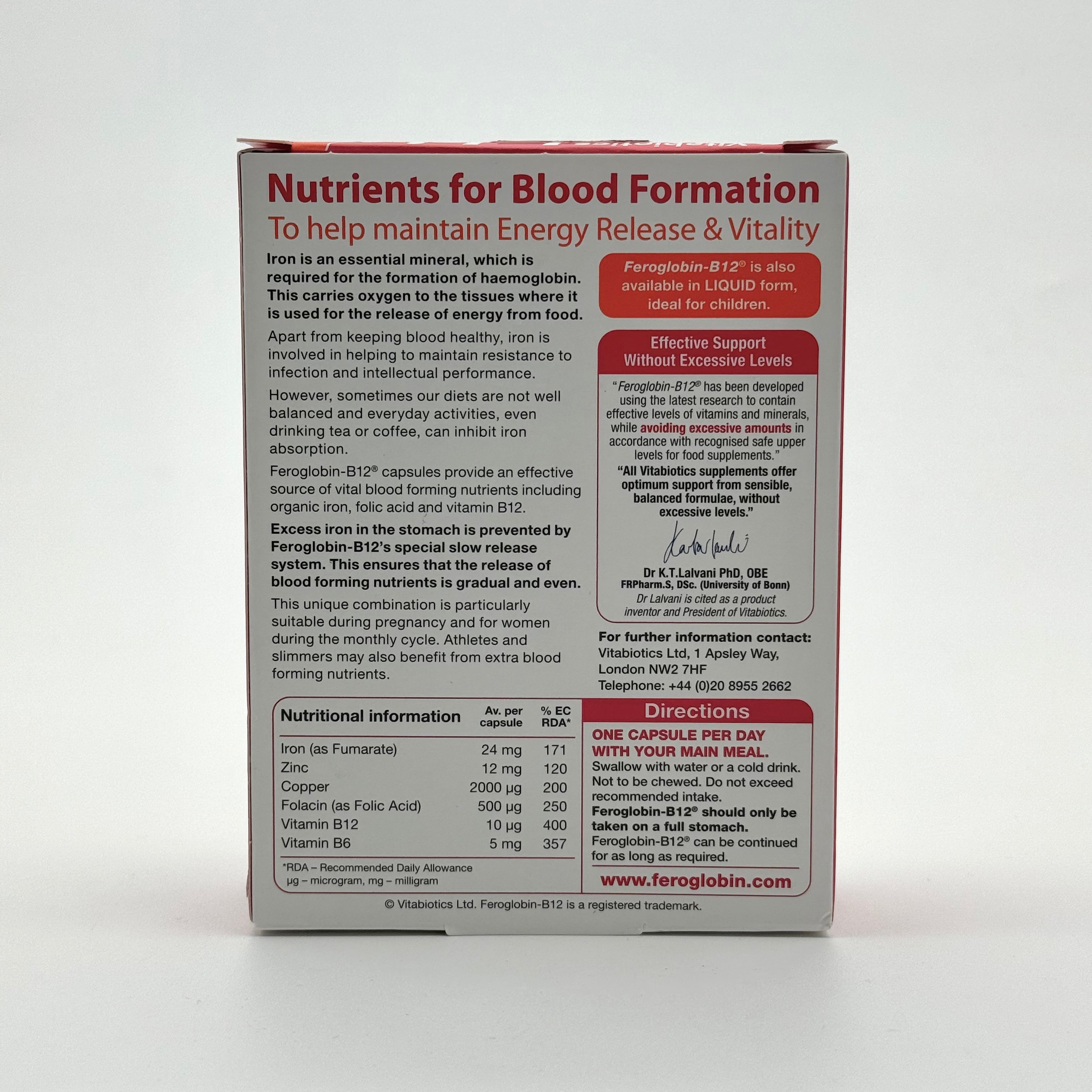 Vitabiotic Feroglobin 30 Capsules فيتابيوتيك فيروجلوبين 30 كبسولة