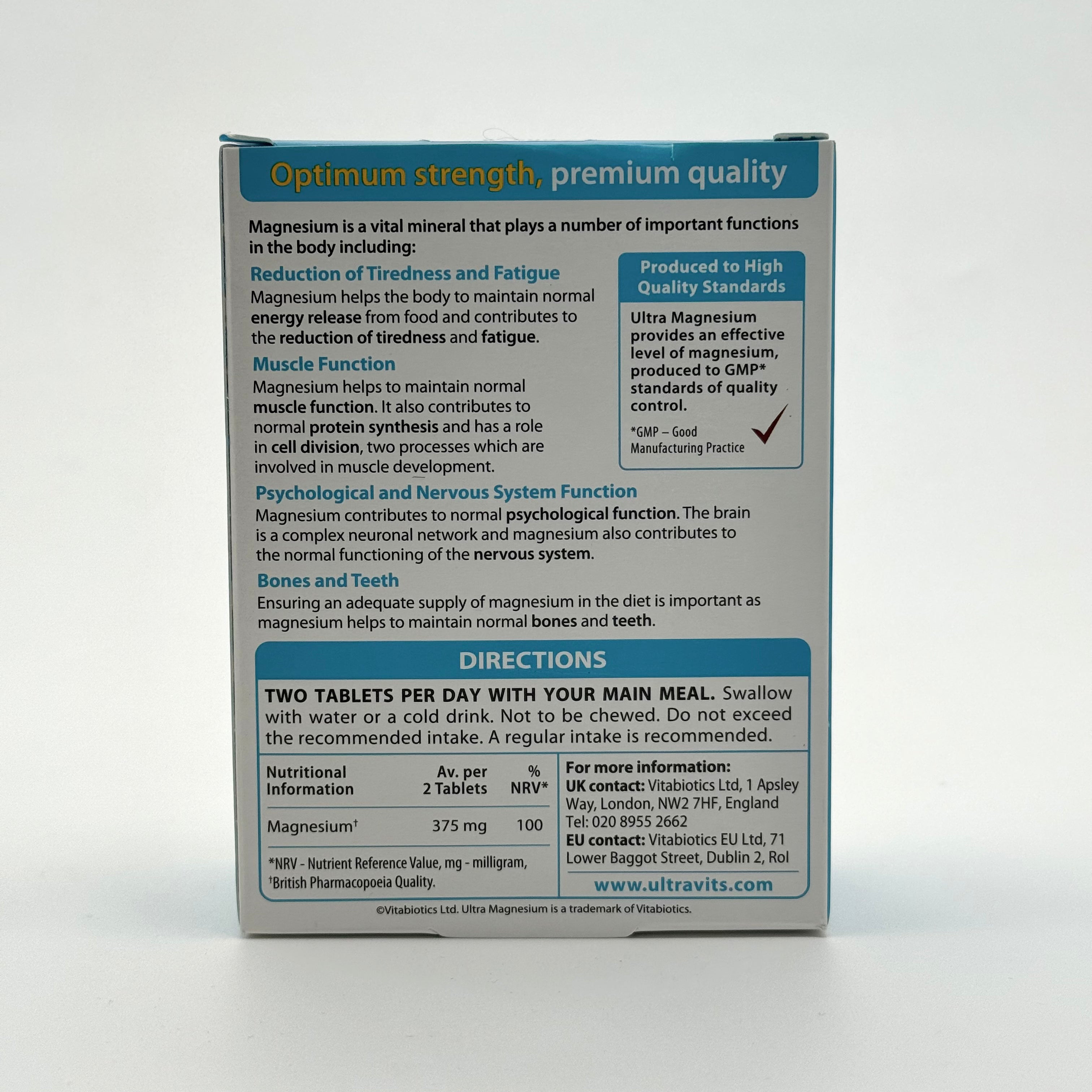 Vitabiotics Ultra Magnesium 60 Tablets فيتابيوتيكس ألترا ماغنيسيوم 60 قرص