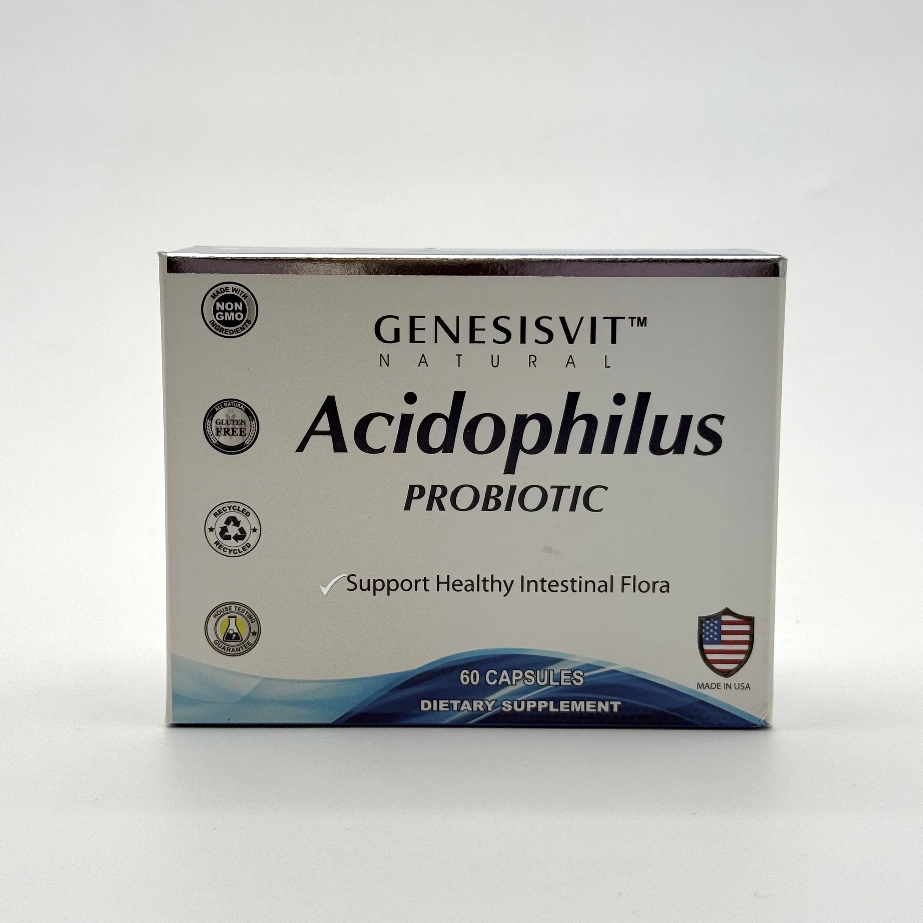 Genesisvit Acidophilus Probiotic 60Cap جينيسسفيت أسيدوفيلوس بروبيوتيك 60 كبسولة