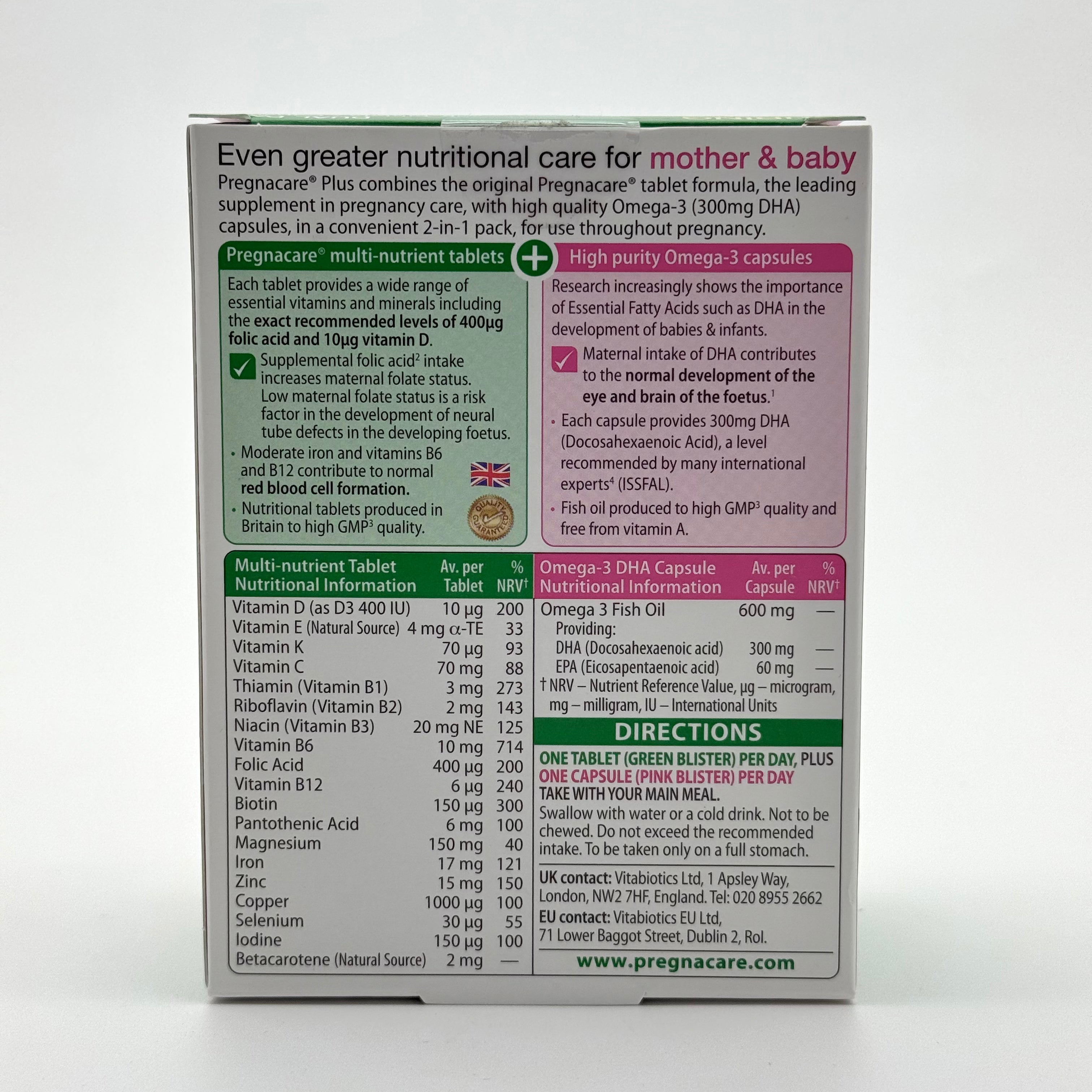 Vitabiotics Pregnacare Plus 56 Tablets/Capsules فيتابيوتيكس برجنكير بلس 56 قرص/كبسولة