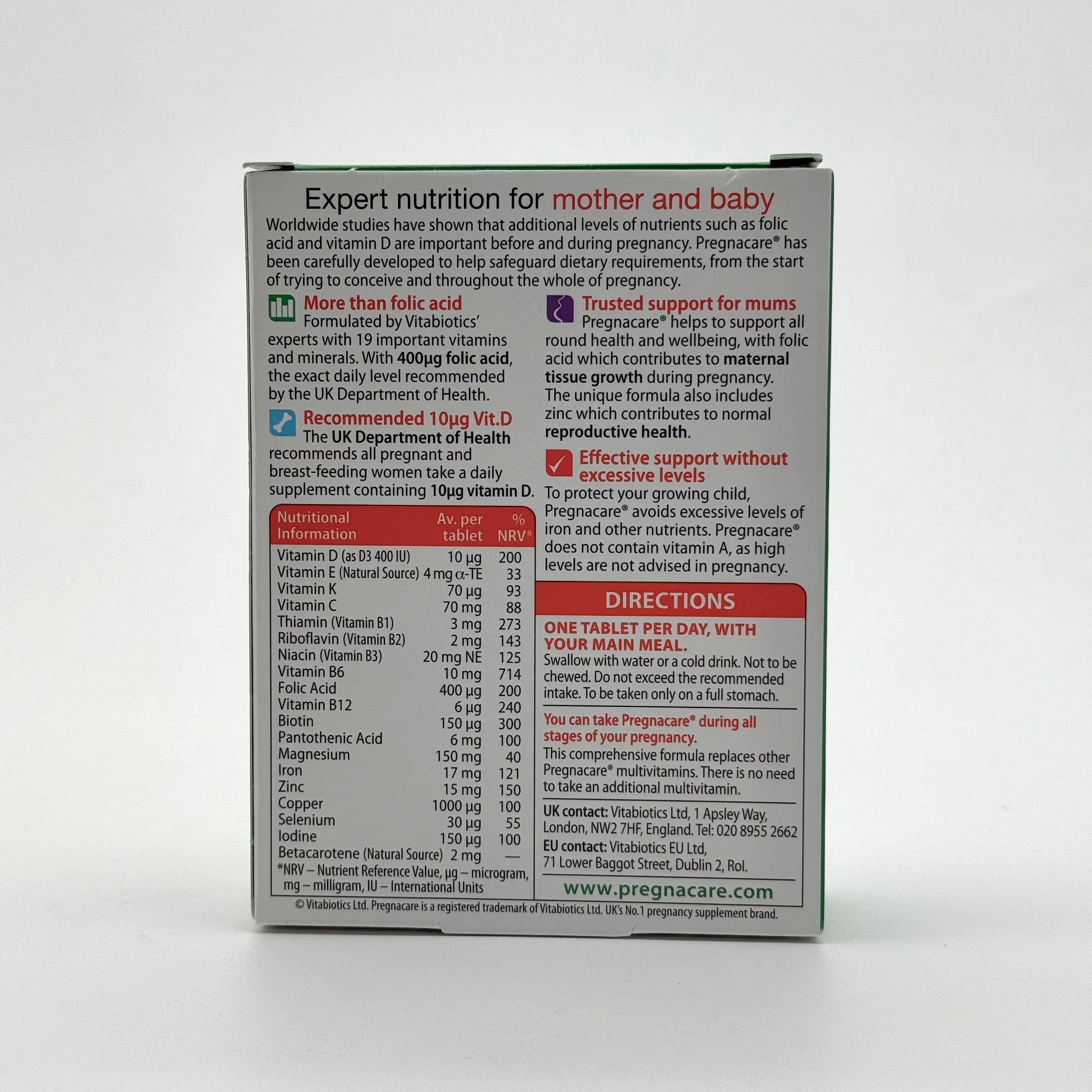 Vitabiotics Pregnacare Original - 30 Tablets فيتابيوتيكس برجنكير أوريجنال – 30 قرص
