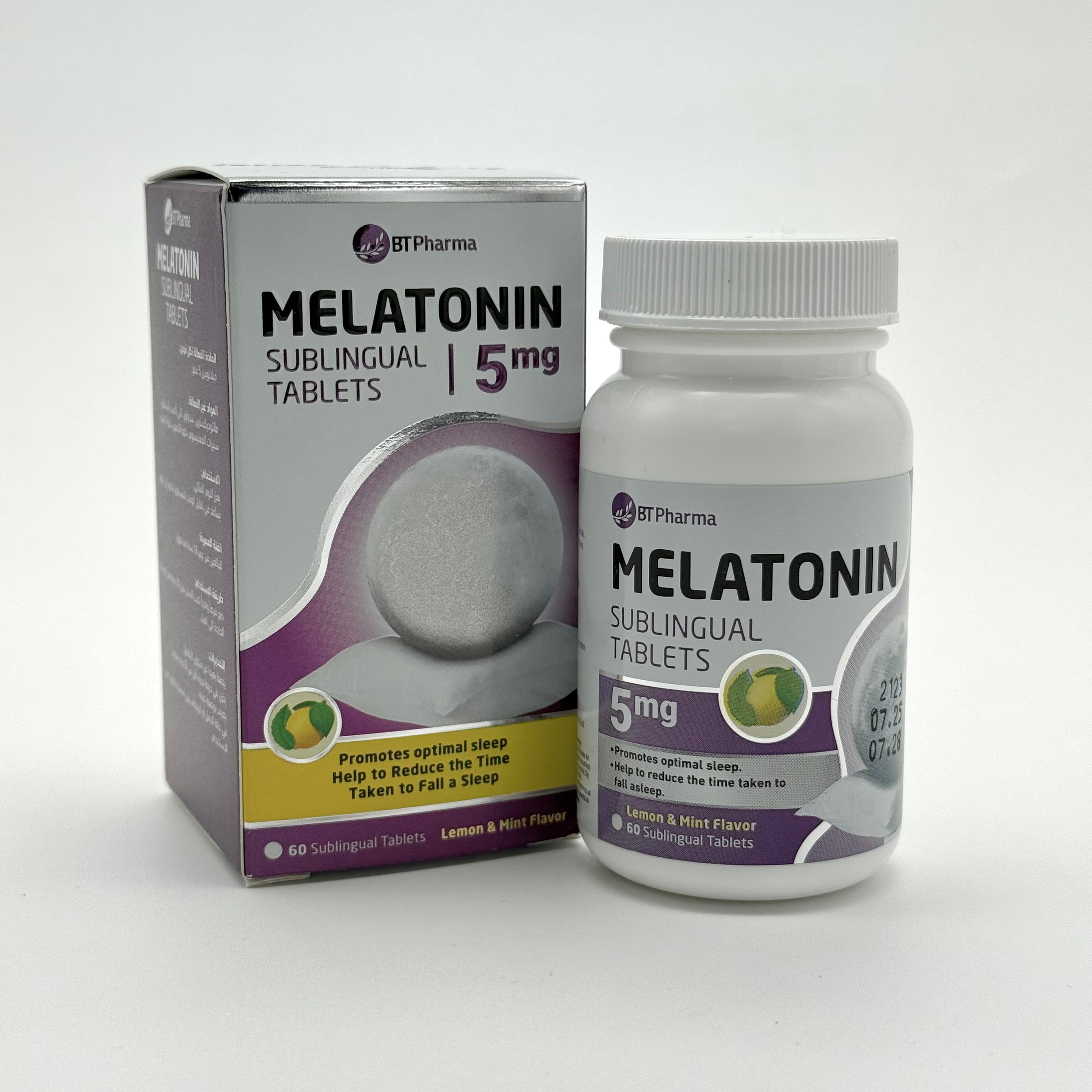 Bt Pharma Melatonin 5 Mg Sublingual 60 Tablets بي تي فارما ميلاتونين 5 ملغ تحت اللسان 60 قرص