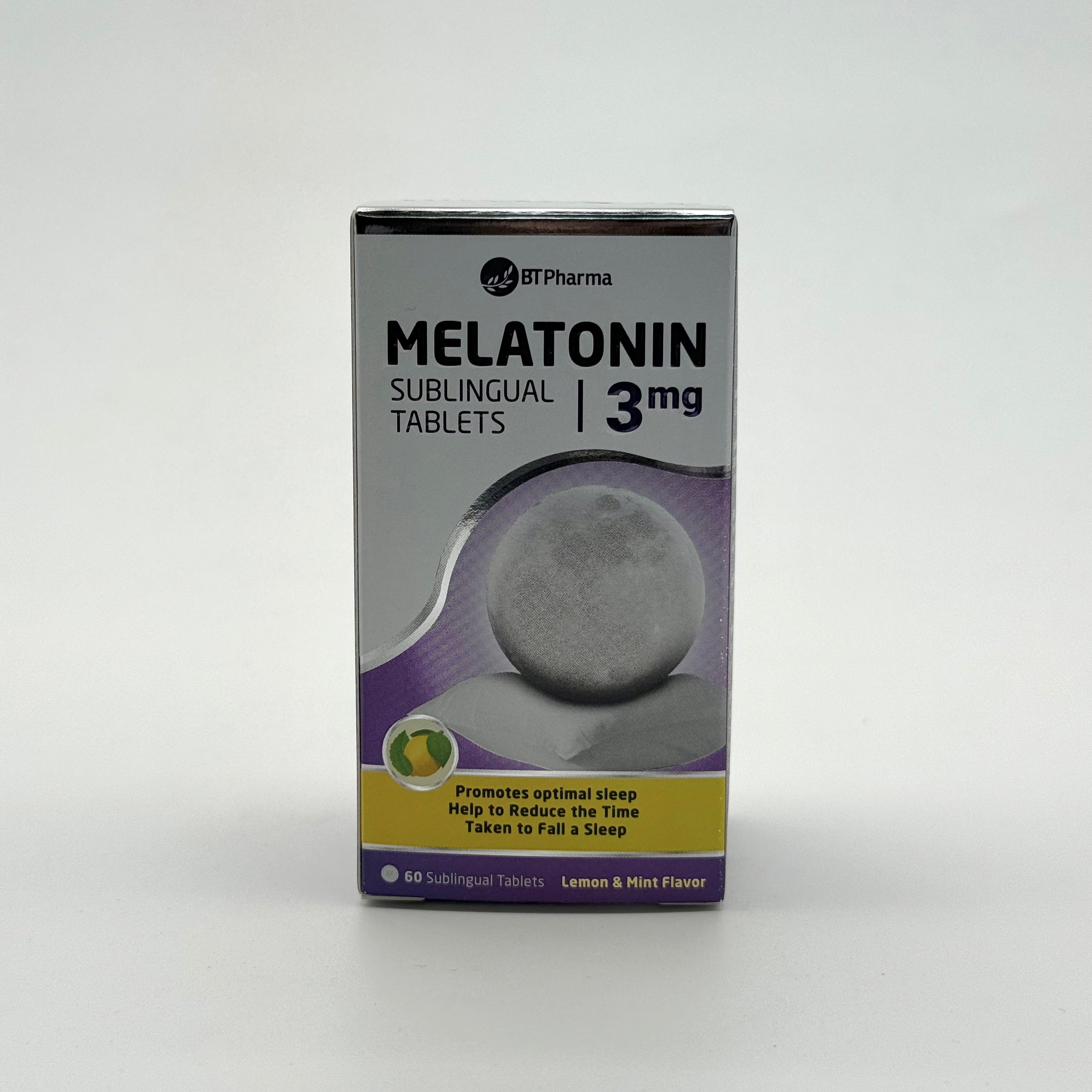 Bt Pharma Melatonin 3 Mg Sublingual 60 Tablets بي تي فارما ميلاتونين 3 ملغ تحت اللسان 60 قرص