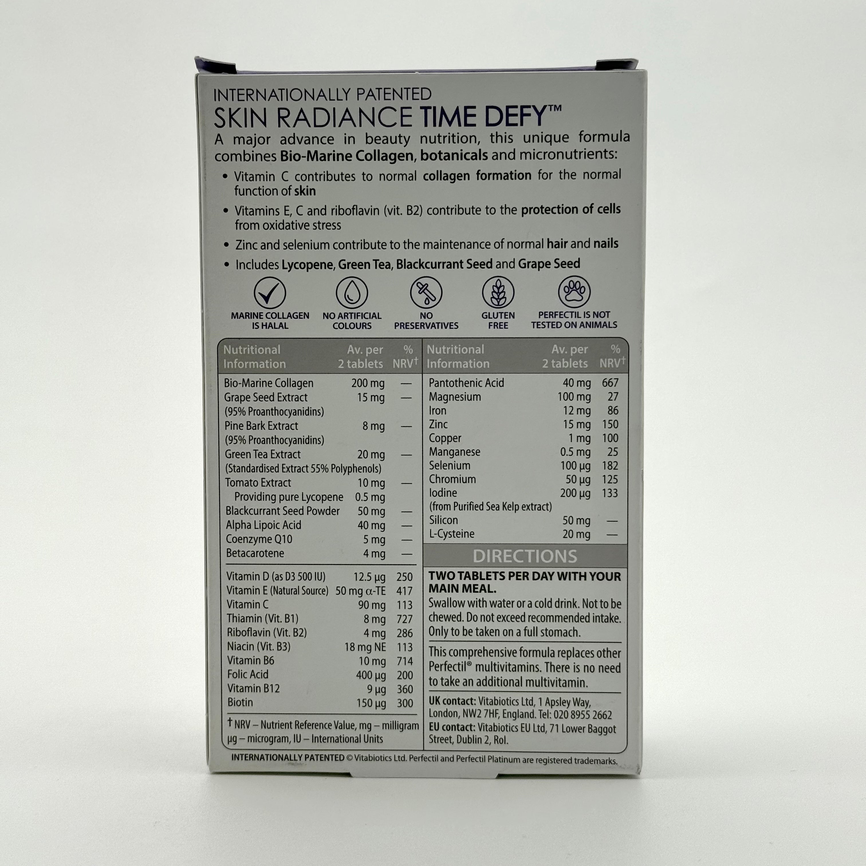 Vitabiotics Perfectil Platinum Radiance 30 Tablets فيتابيوتيكس بيرفكتيل بلاتينيوم راديانس 30 قرص