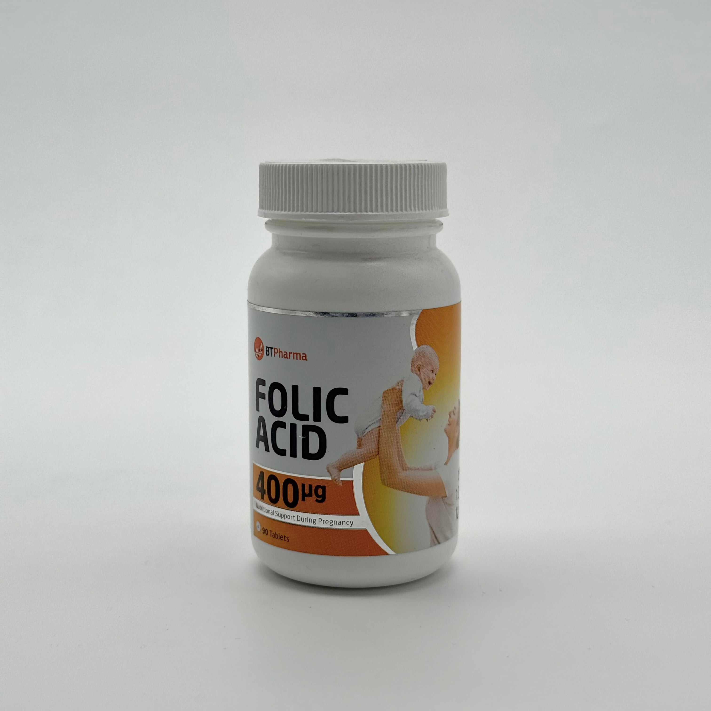BTPharma Folic Acid 400 mcg 90 Tablets بي تي فارما حمض الفوليك 400 مكغ 90 قرص