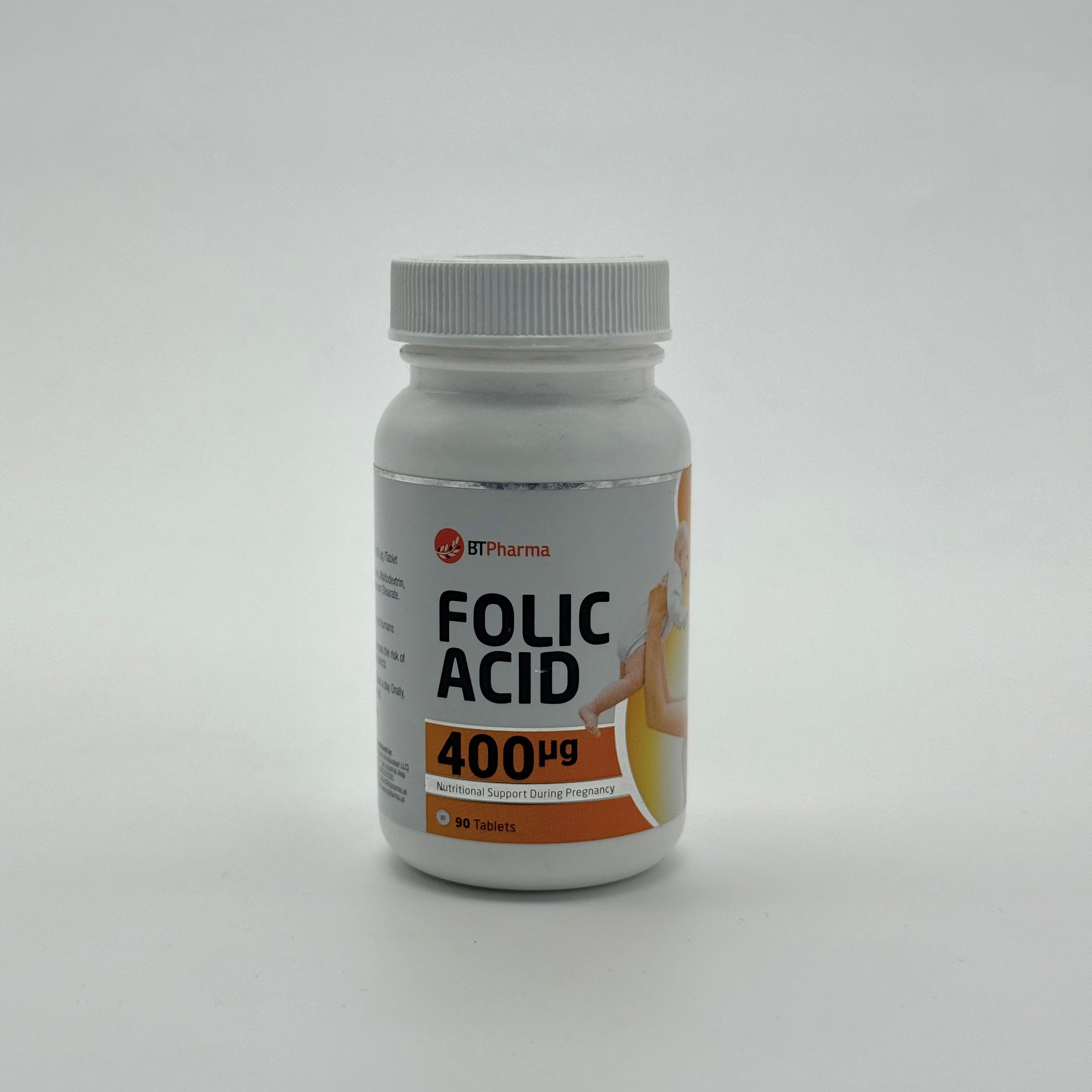 BTPharma Folic Acid 400 mcg 90 Tablets بي تي فارما حمض الفوليك 400 مكغ 90 قرص