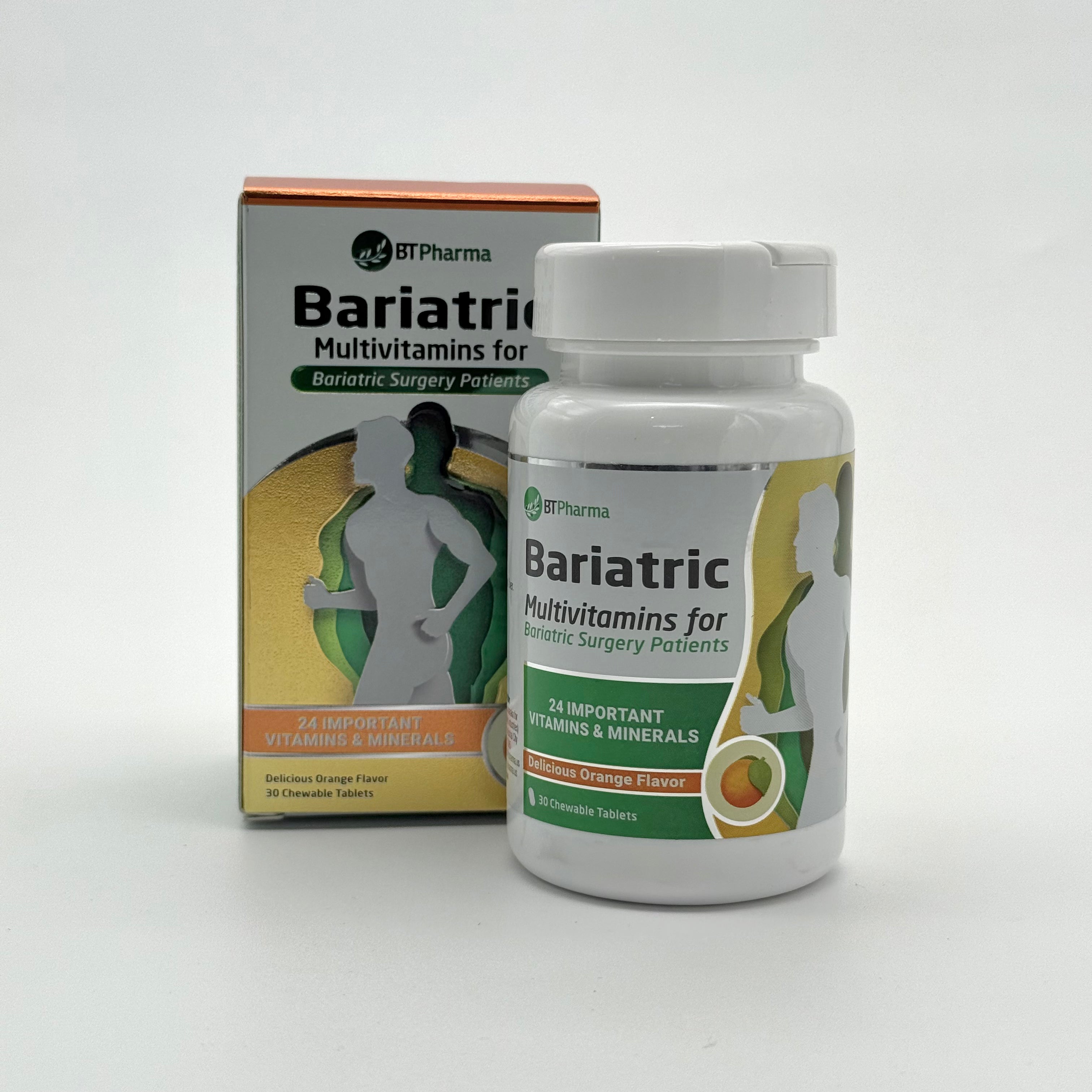 Bt Pharma Bariatric Multivitamins 30 Chewable Tablets Orange Flavor بي تي فارما متعدد الفيتامينات لما بعد جراحة السمنة 30 قرص قابل للمضغ بنكهة البرتقال