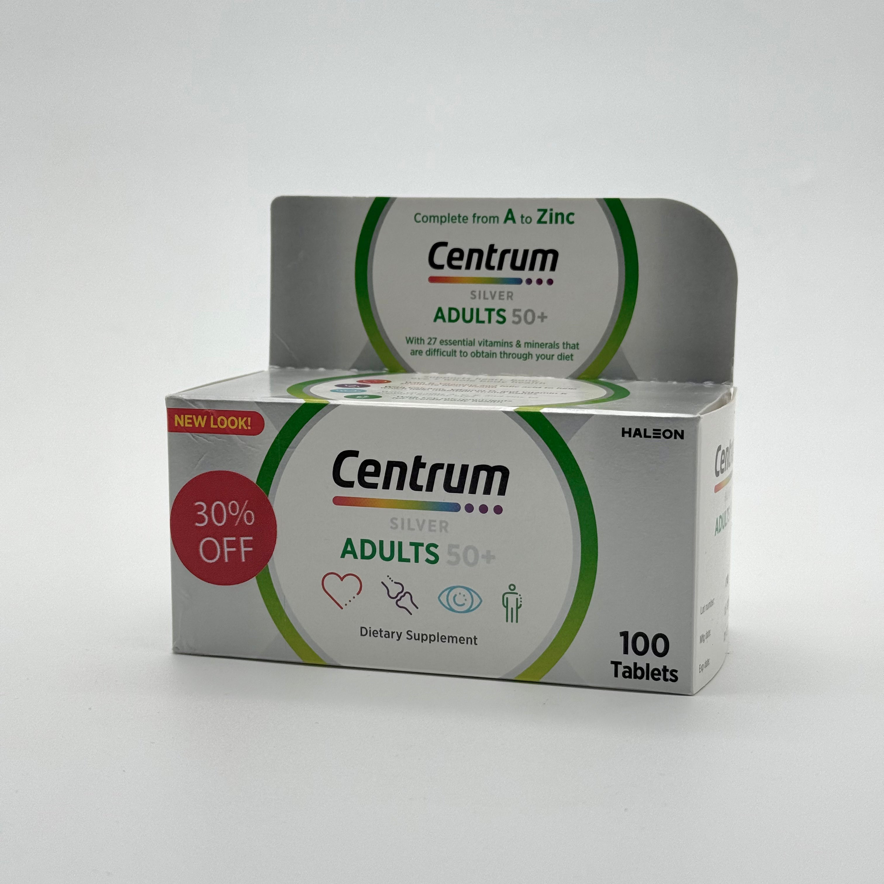 Centrum Silver Adult 50+ Multivitamin 100 Tablets سينترام سيلفر للبالغين +50 متعدد الفيتامينات 100 قرص