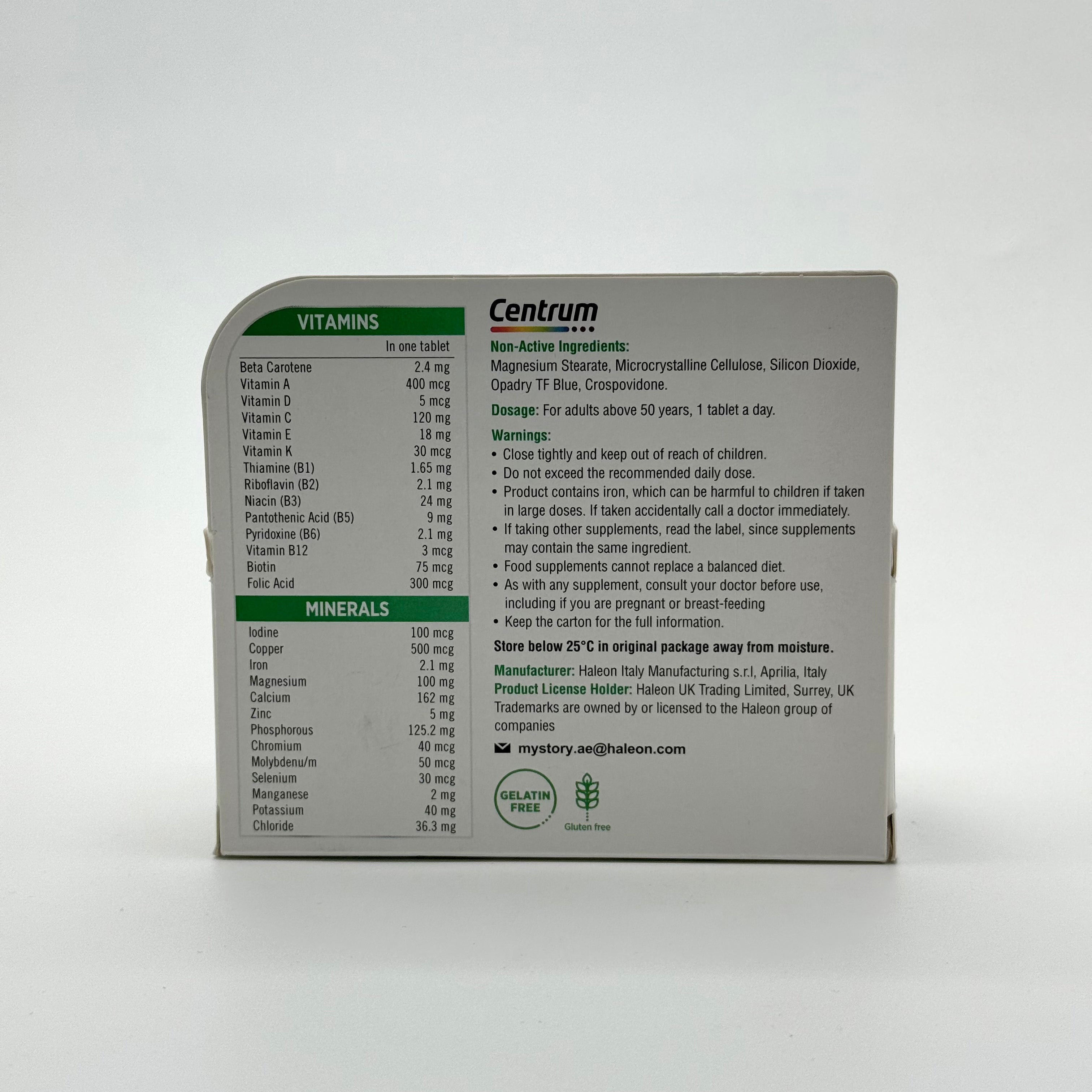 Centrum Silver Adult 50+ Multivitamin 100 Tablets سينترام سيلفر للبالغين +50 متعدد الفيتامينات 100 قرص