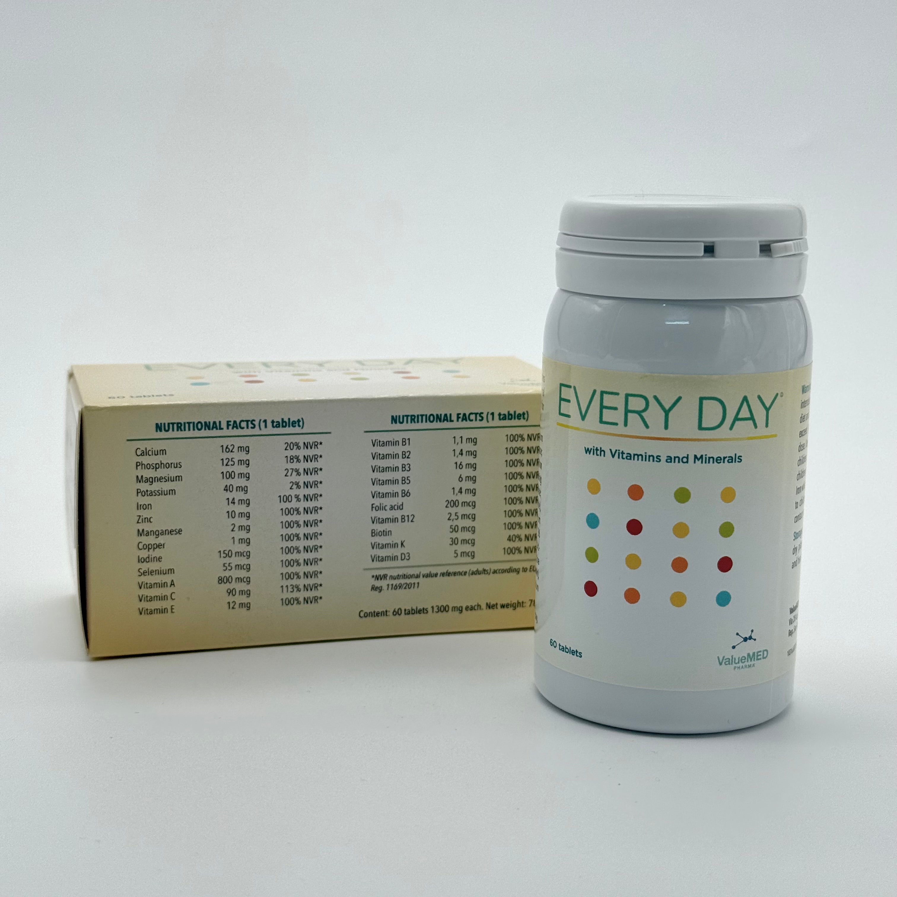 ValueMed Every Day Multivitamin 60 Tablets فاليو ميد إيفري داي ملتي فيتامين 60 قرص