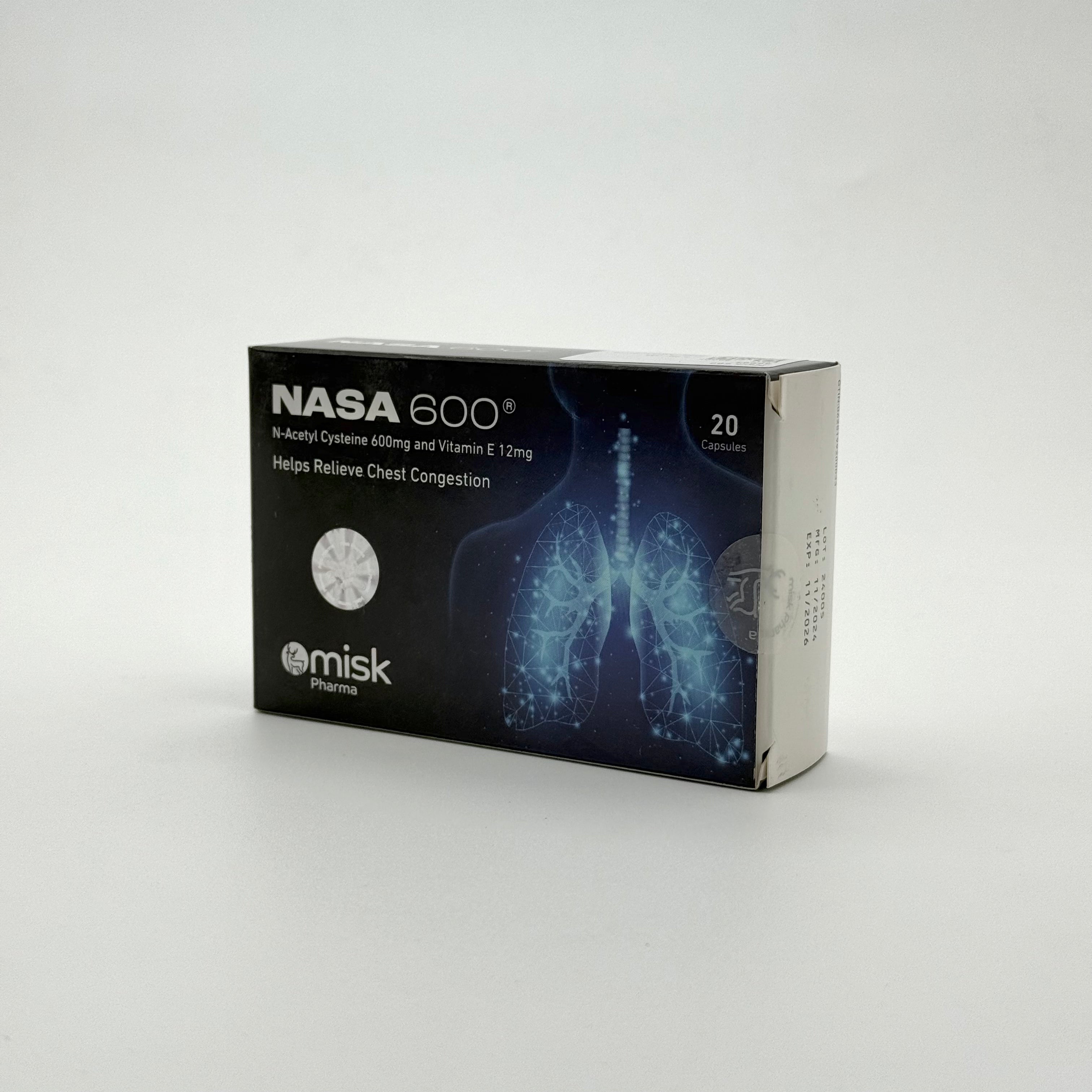 Misk Pharma NASA 600mg 20 Capsules ميسك فارما ناسا 600 ملغ 20 كبسولة