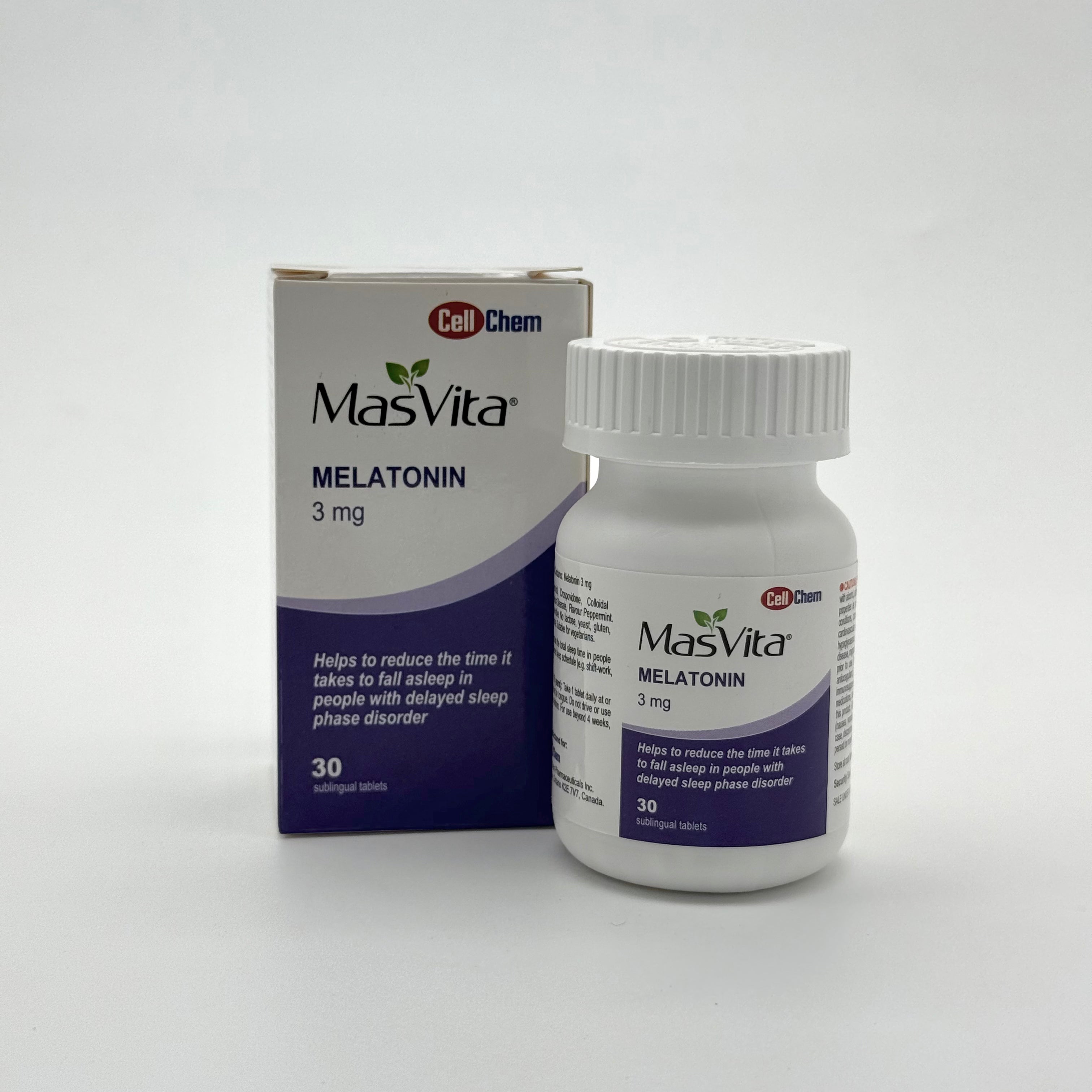 Masvita Melatonin 3mg 30 Sublingual Tablets ماسفيتا ميلاتونين 3 ملغ 30 قرص تحت اللسان