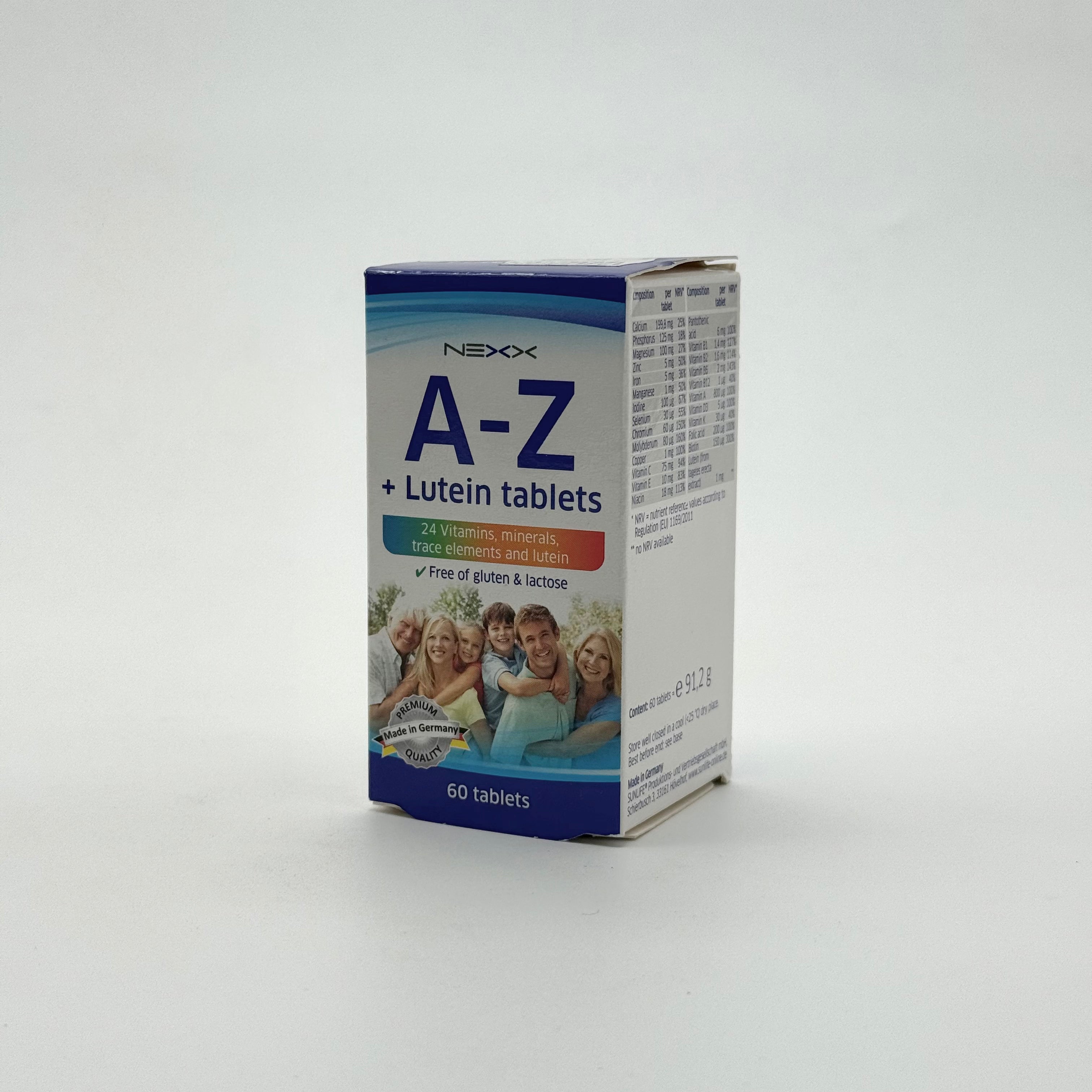 Nexx A-Z + Lutein 60 Tablets نيكس إيه زد + لوتين 60 قرص