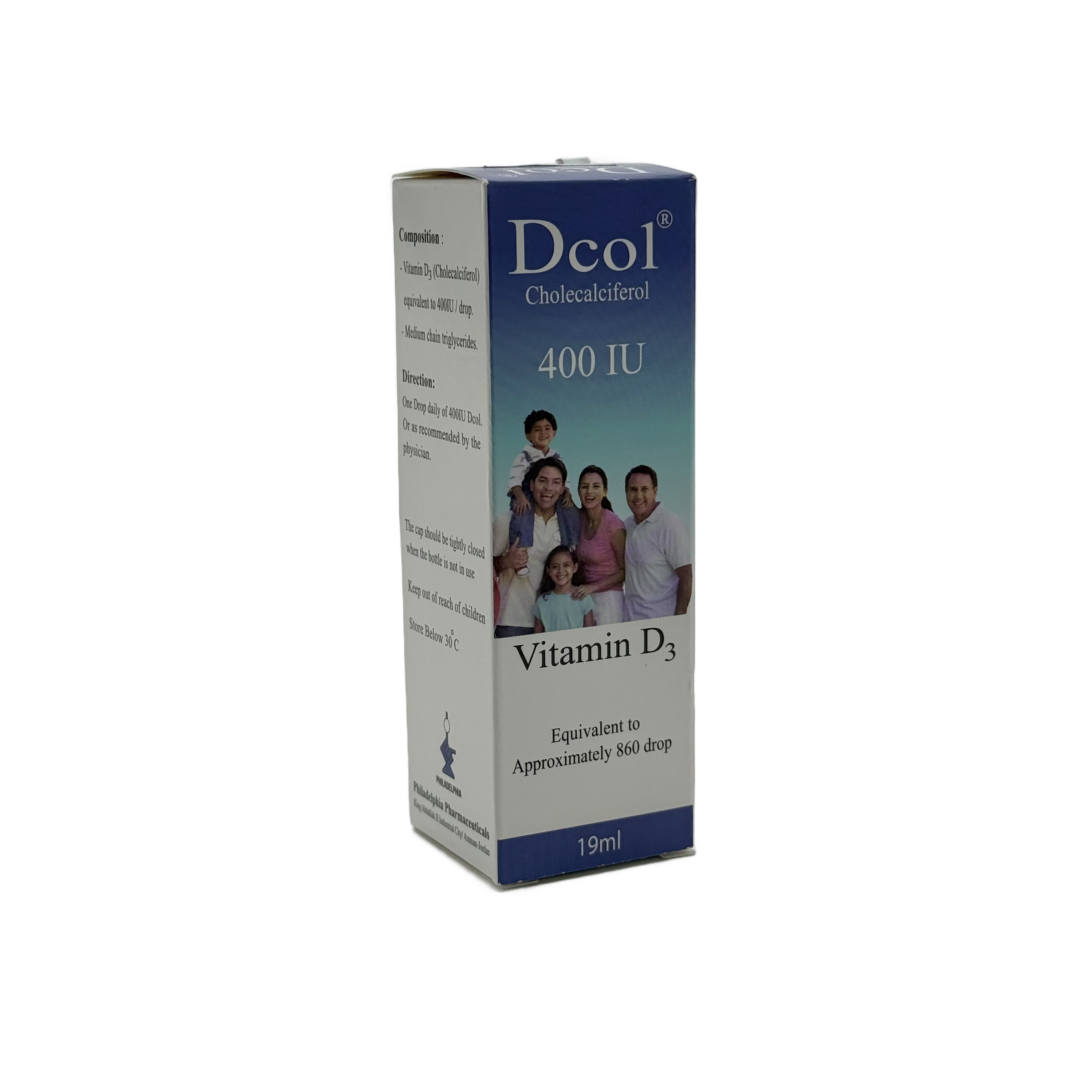 Dcol Vitamin D3 400IU 19ml Drops  - ديكول فيتامين د3 400 وحدة دولية 19 مل نقط