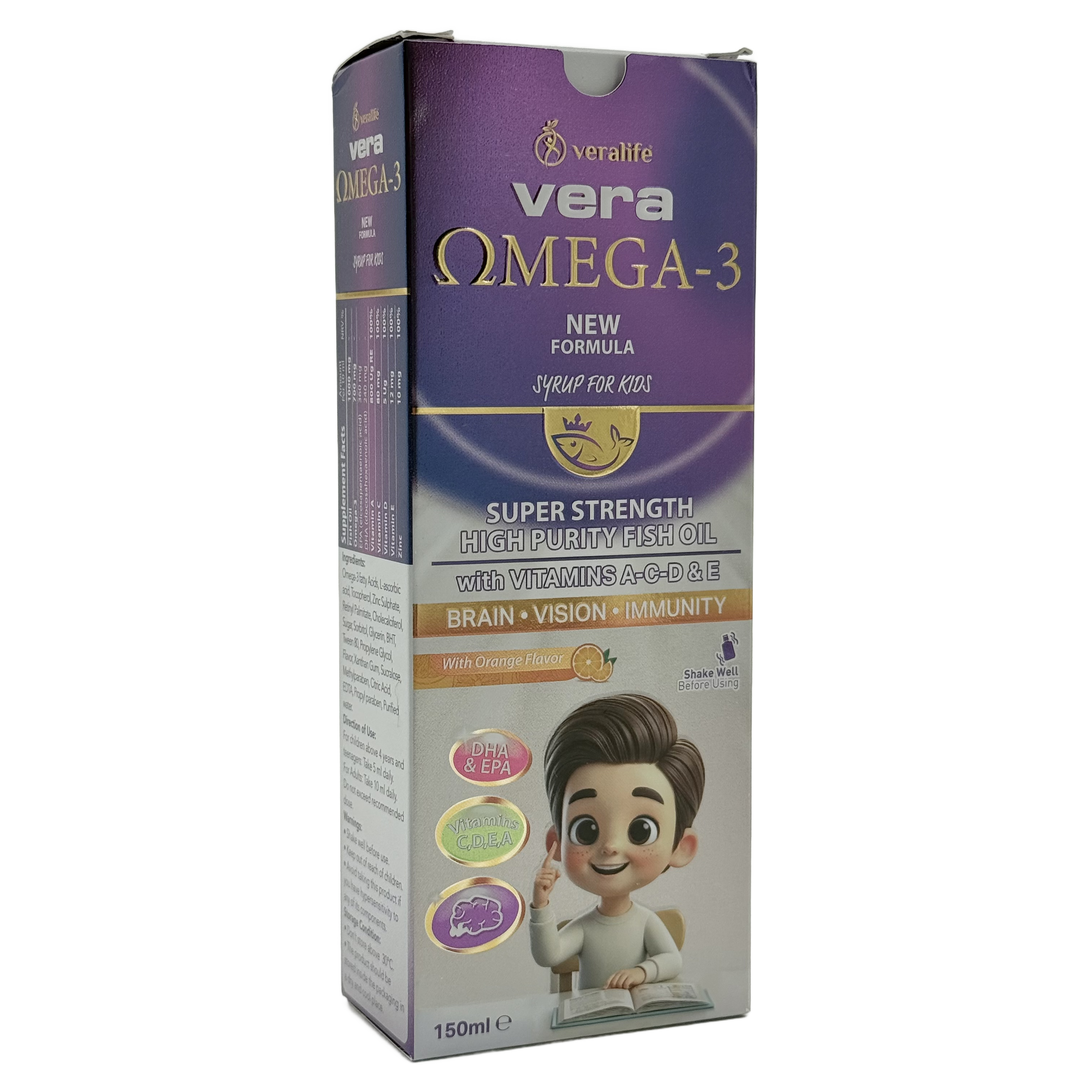 veralife OMEGA-3 150ml - فيرالايف أوميغا 3 شراب 150 مل