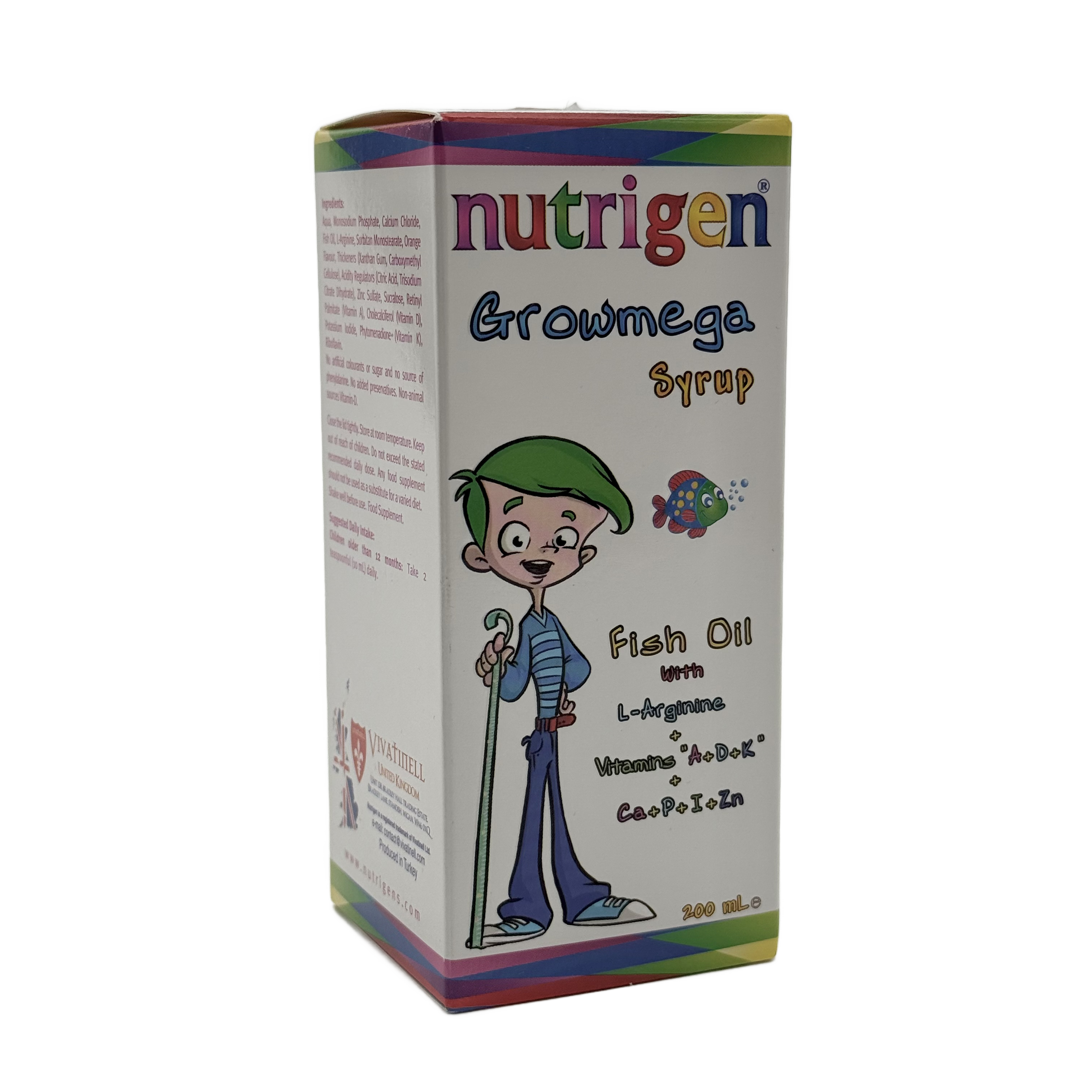 Nutrigen Growmega Syrup Kid 200ml نيوتريجن جرووميغا شراب للأطفال 200 مل