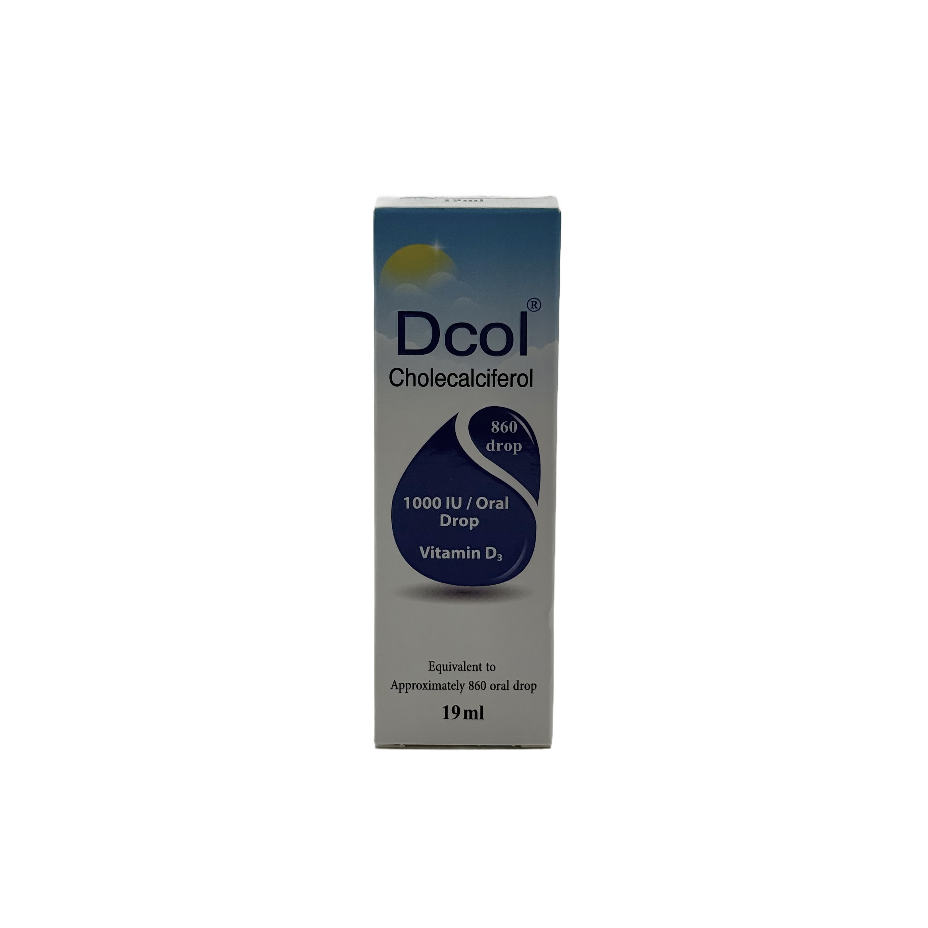 Dcol Vitamin D3 1000 IU 19ml Drops ديكول فيتامين د3 1000 وحدة دولية 19 مل قطرات