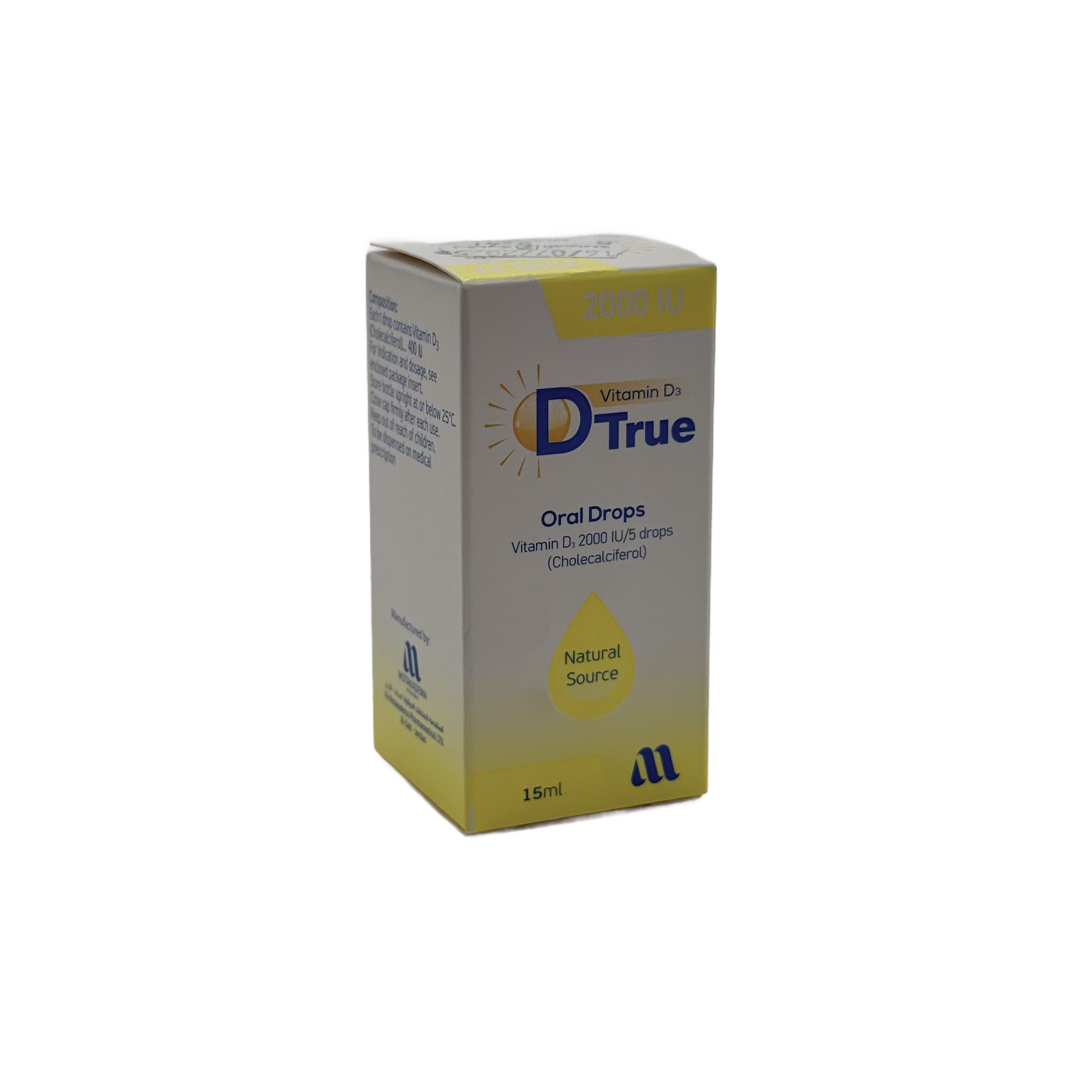 Dtrue 2000 IU Drops 15ml دي ترو 2000 وحدة دولية نقط 15 مل