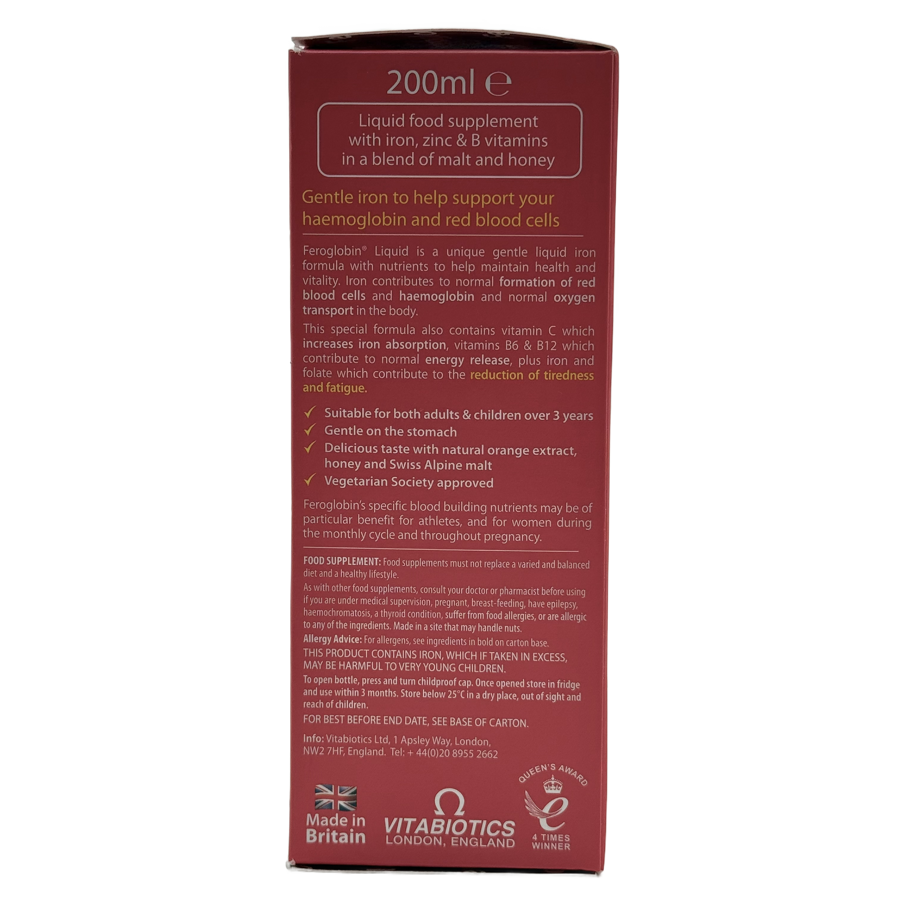 Vitabiotics Feroglobin Liquid 500ml -  فيتابيوتيكس فيروغلوبين ليكود 500 مل