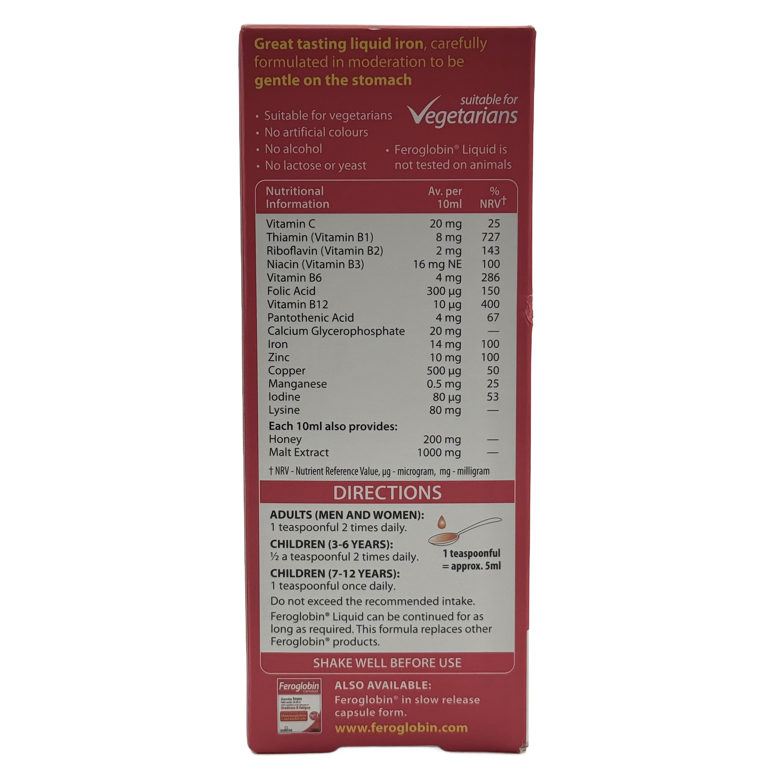 Vitabiotics Feroglobin Liquid 500ml -  فيتابيوتيكس فيروغلوبين ليكود 500 مل