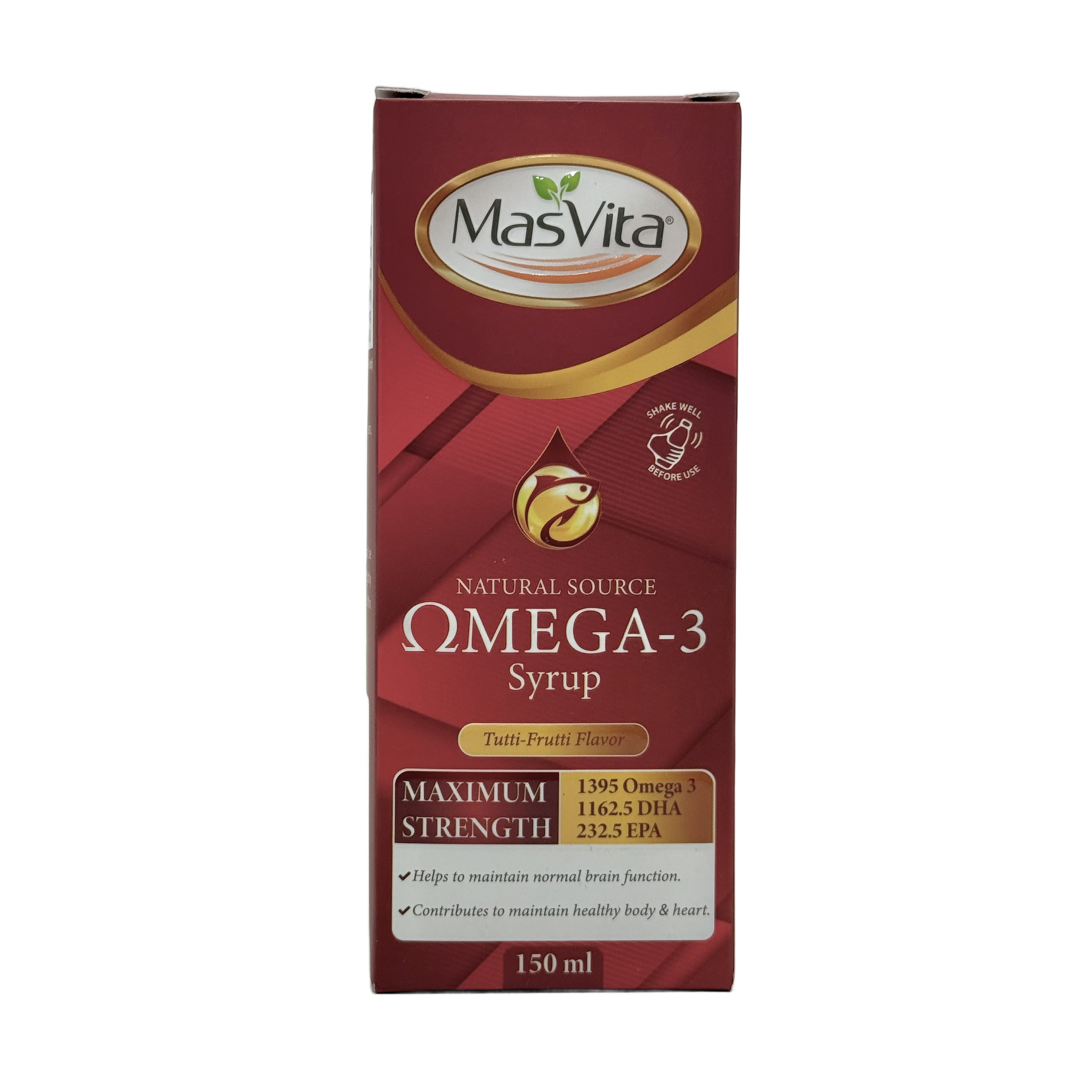Masvita Omega 3 Syrup 150ml  - ماسفيتا أوميغا 3 شراب 150 مل