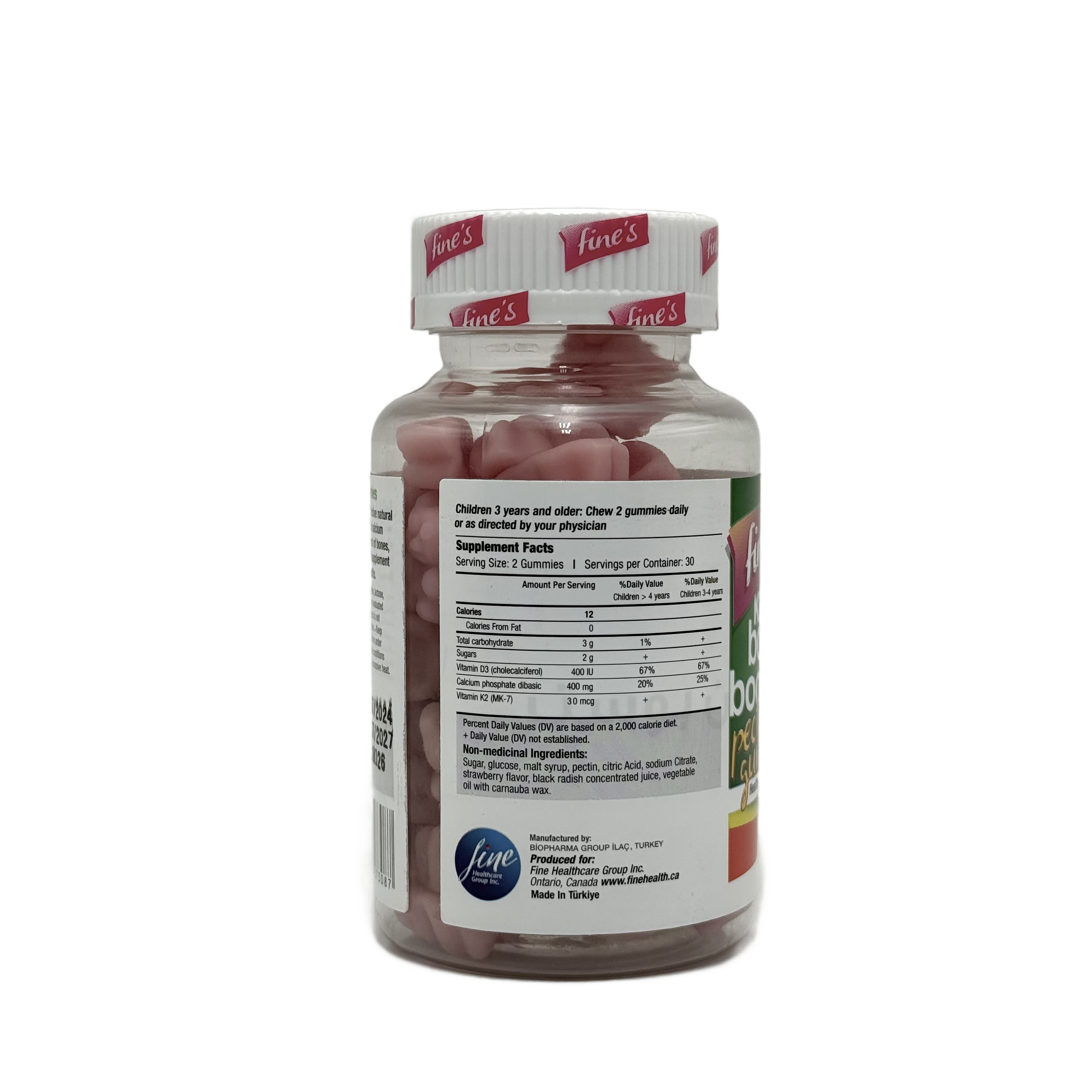 Fines Vitamin D and Calcium 60 Gummies  - فاينز فيتامين دال وكالسيوم 60 جيلي