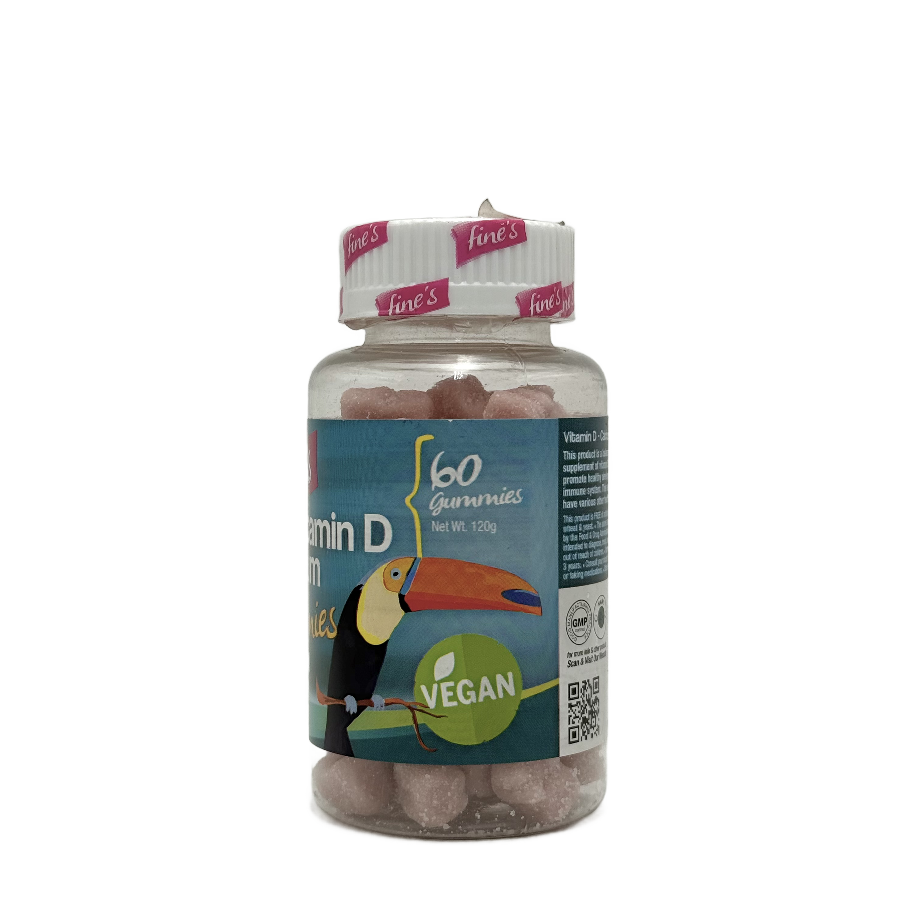 Fines Vitamin D and Calcium 60 Gummies -  فاينز فيتامين دال وكالسيوم 60 جيلي