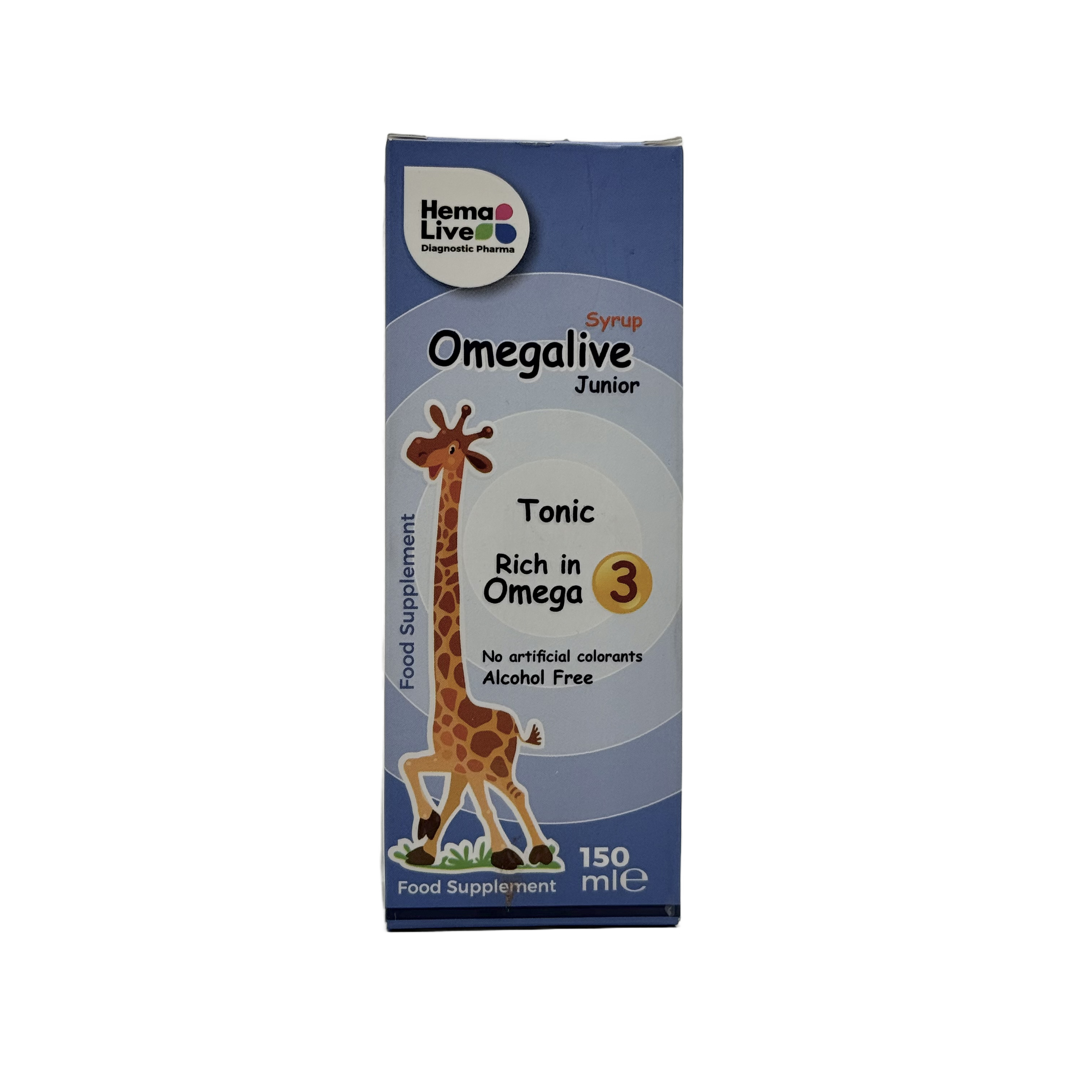 Hemolive Omegalive Junior Syrup 150ml  - هيموليف أوميغا لايف جونيور شراب 150 مل