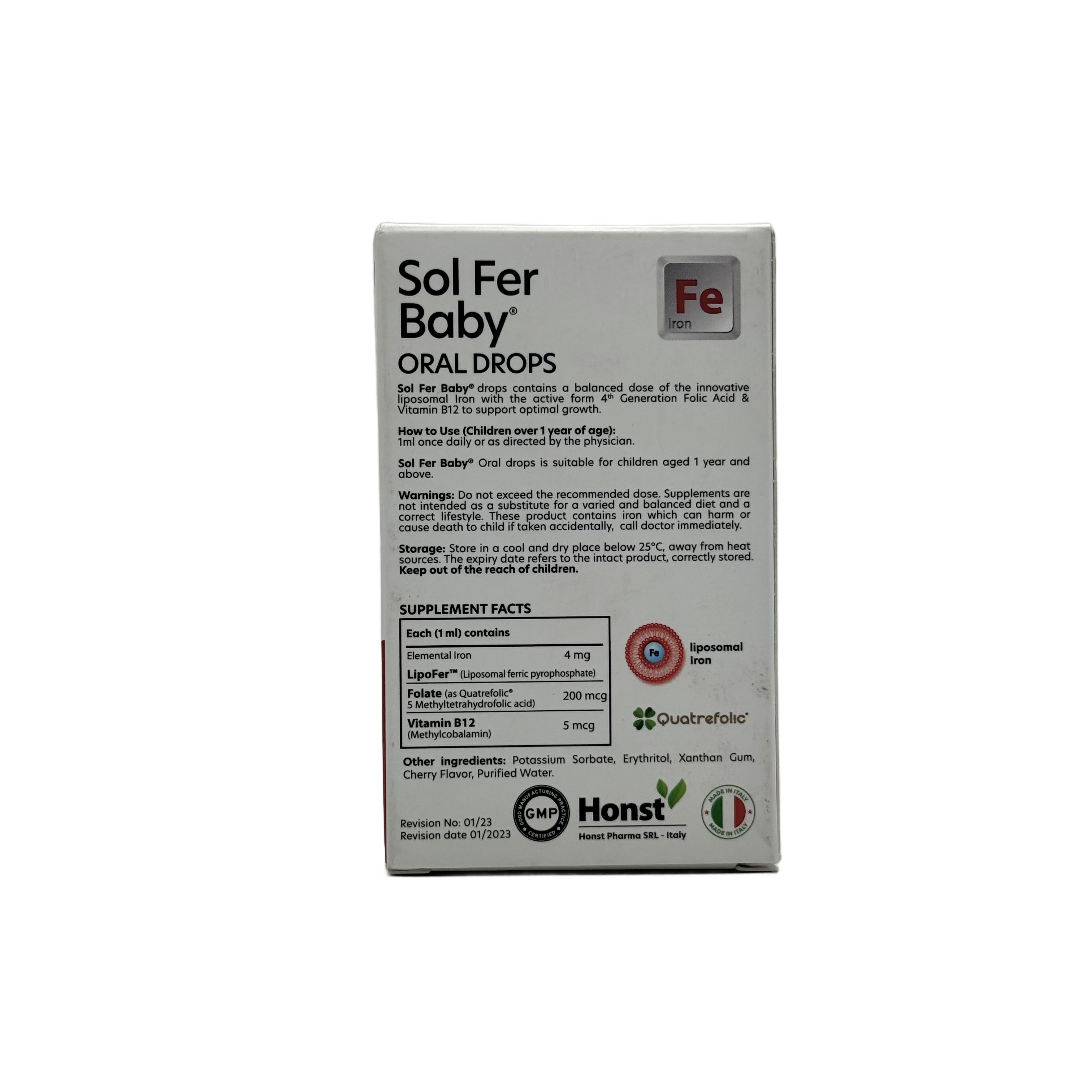 Honst Sol Fer Baby Oral Drops 30ml -  هونست سول فير بيبي نقط فموية للأطفال 30 مل