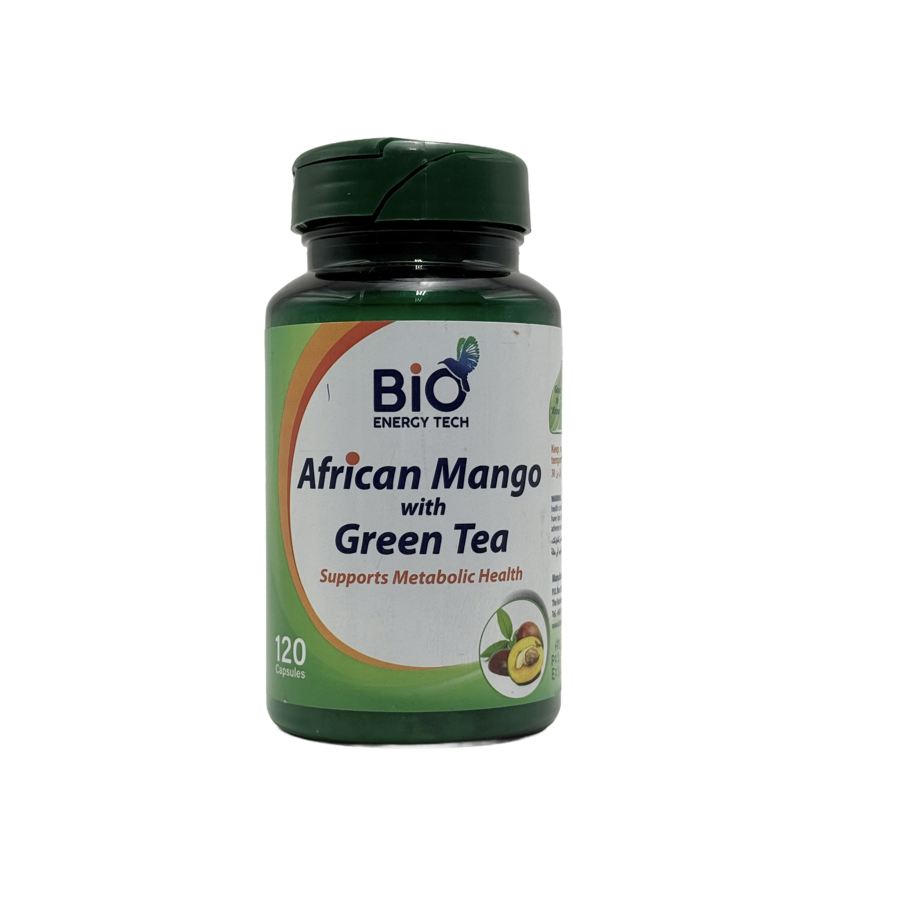 BioEnergy Tech African Mango with Green Tea 120 Capsules  - بايو إنرجي تك أفريكان مانجو مع الشاي الأخضر١٢٠كبسولة