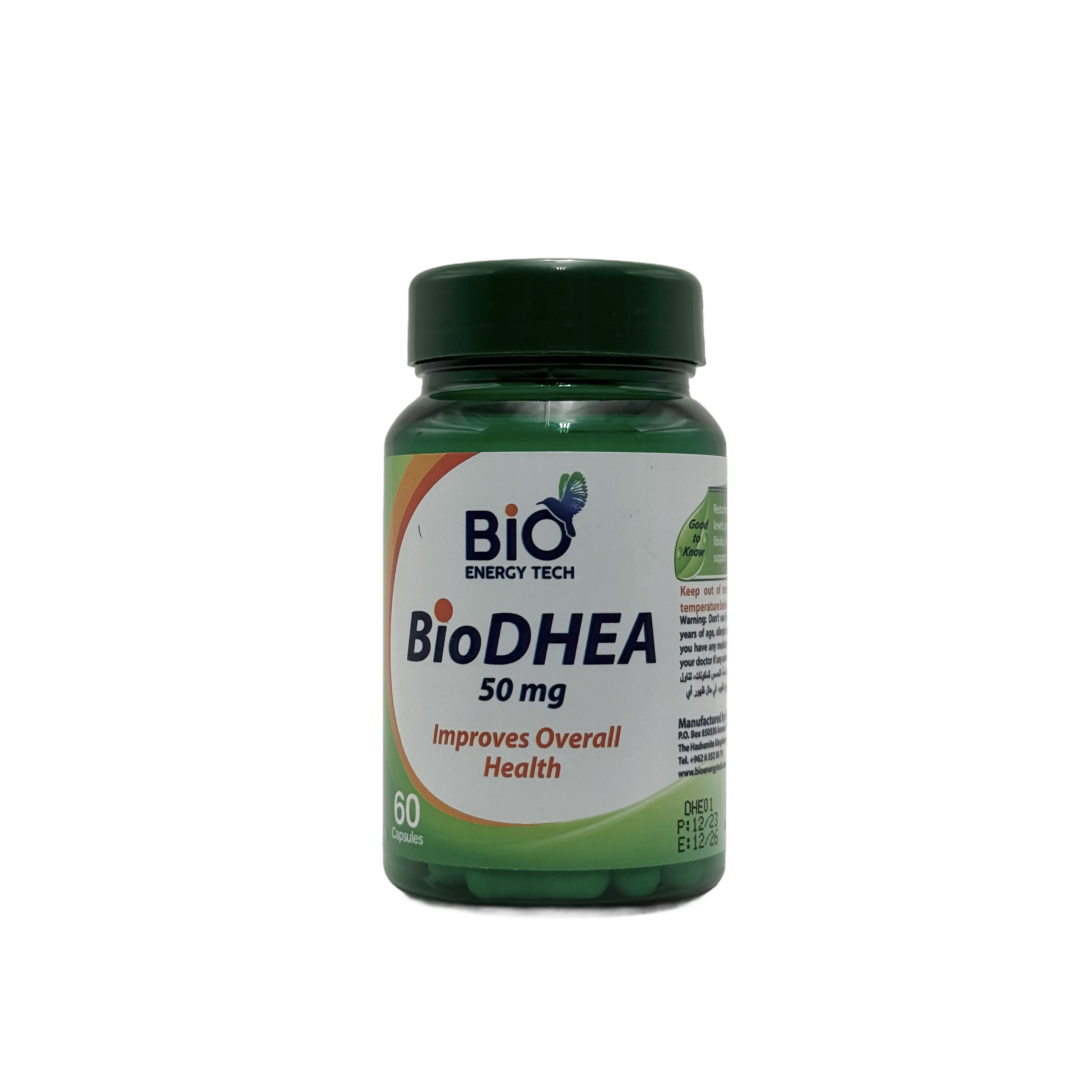 BioEnergy Tech BioDHEA 50 mg 60 Capsules  - بايو إنرجي تك بايو دي إتش إي إيه 50 ملغ 60 كبسولة