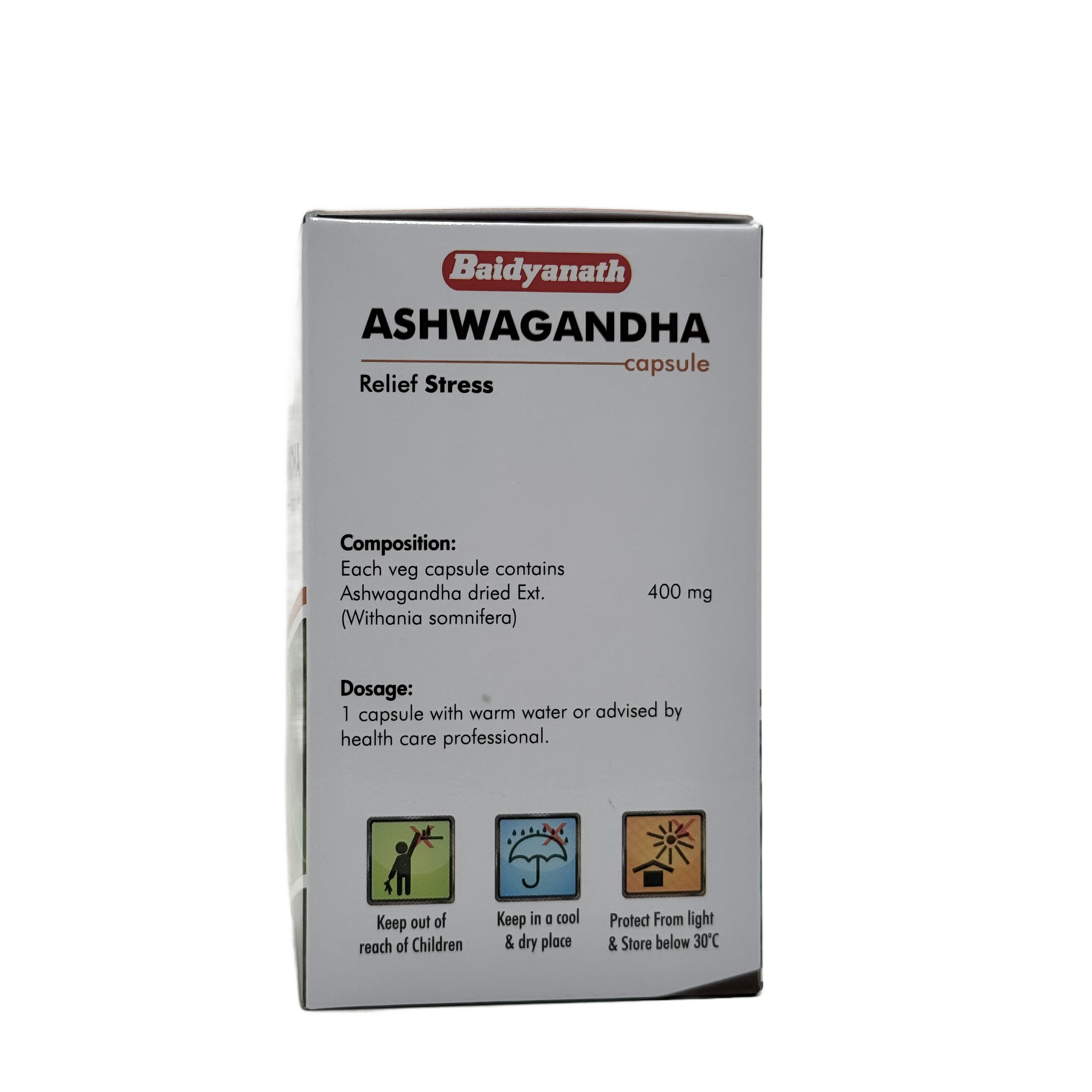 Baidyanath Ashwagandha 60 Capsules  - بايدياناث أشواغاندا 60 كبسولة
