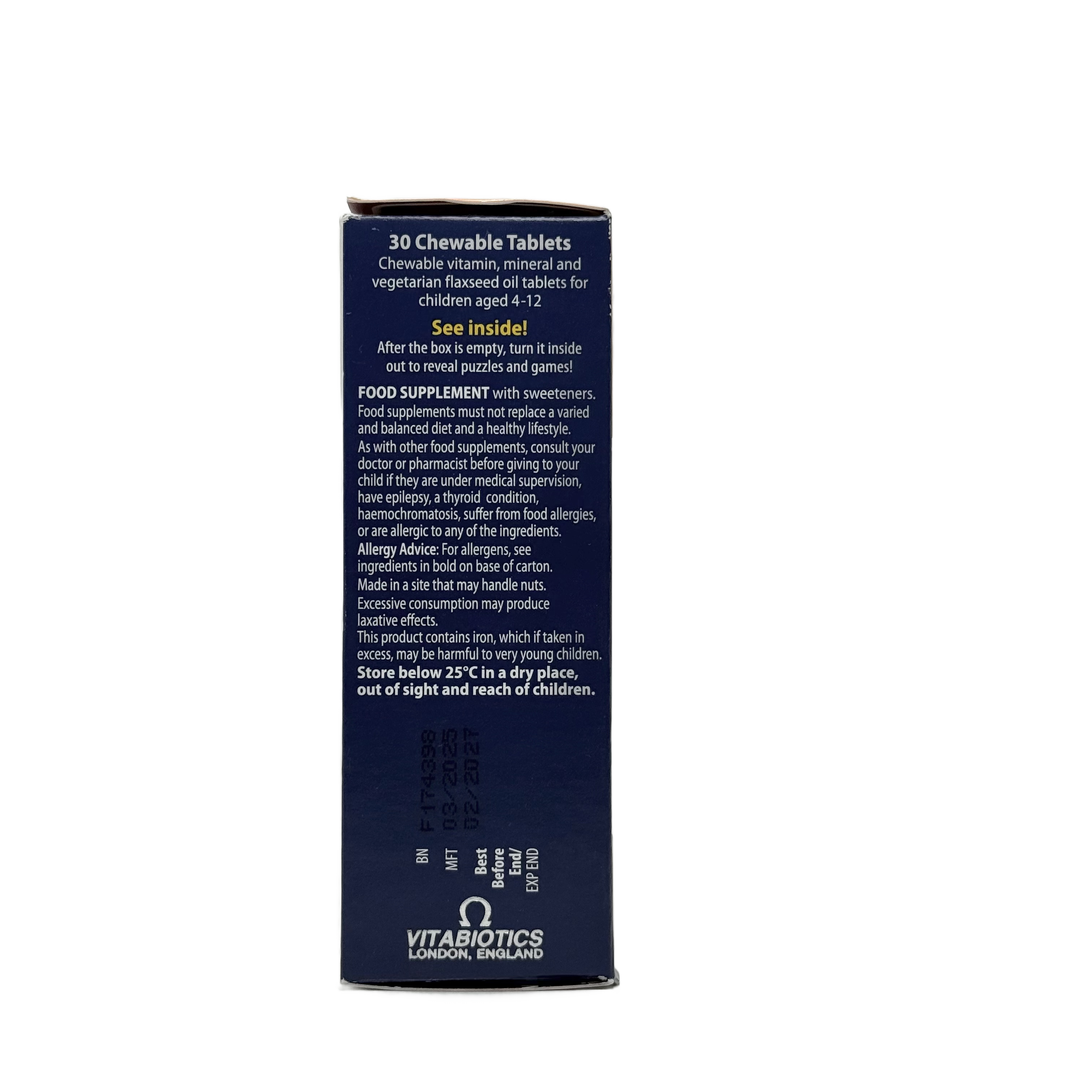 Vitabiotics Wellkid Smart Chewable 30 Tablets  - فيتابيوتكس ويلكيد سمارت تشويابل 30 قرص