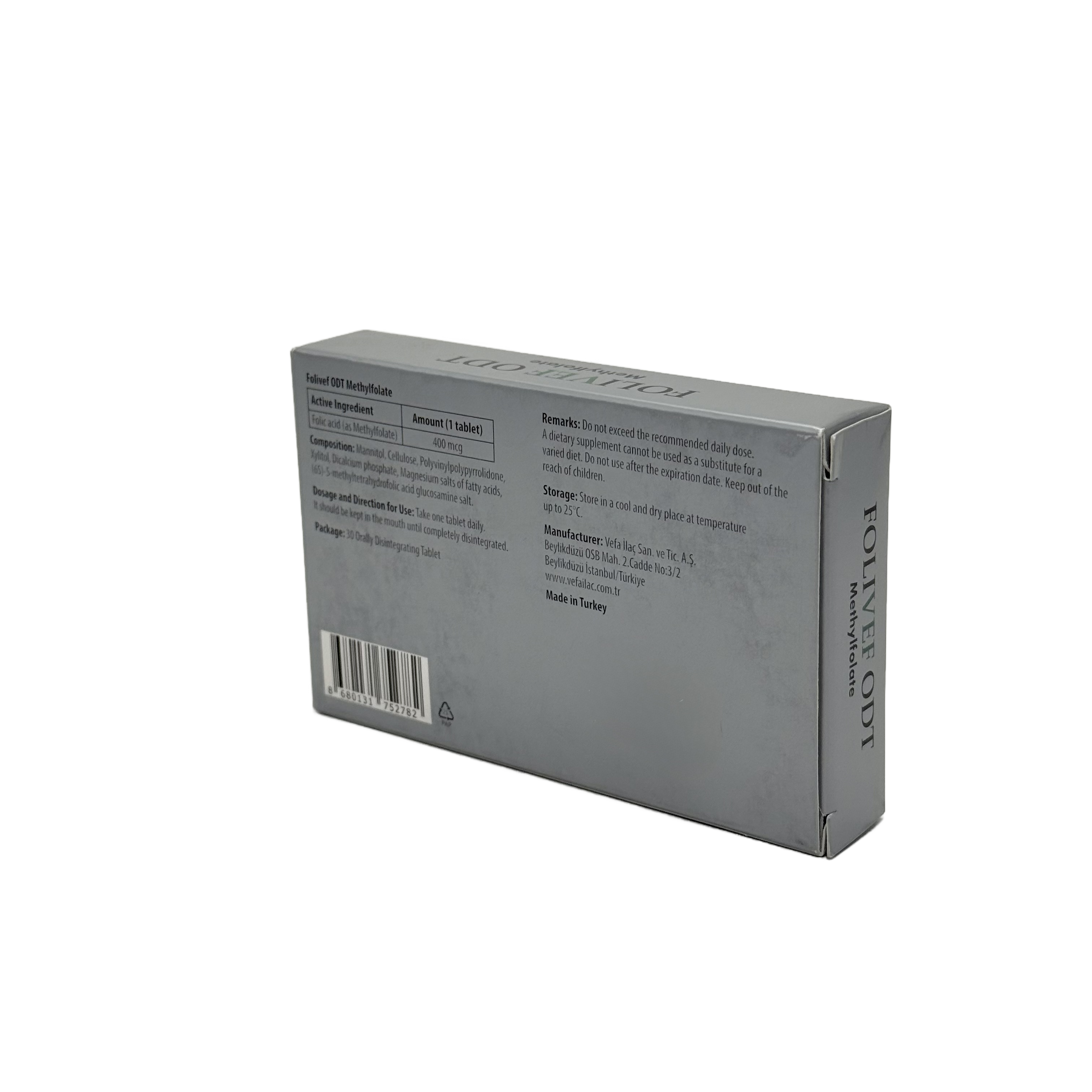 Folivef ODT 400mcg - فوليفيف أقراص ذائبة 400 ميكروغرام