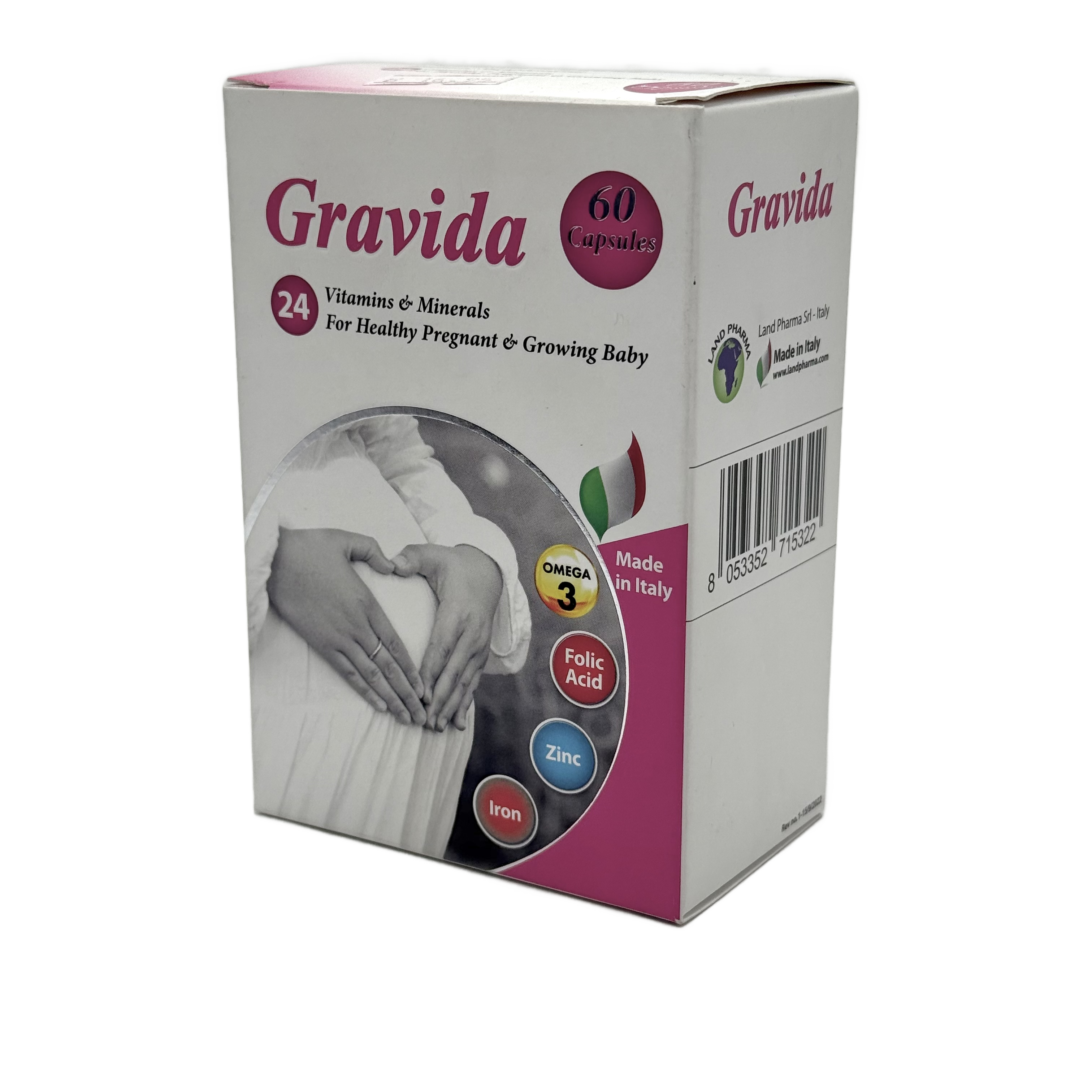 Gravida 24 Vitamins & Minerals 60 Capsules - جرافيدا 24 مجموعة فيتامينات ومعادن 60 كبسولة